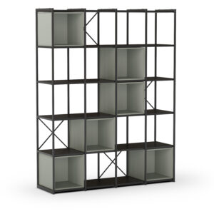 ESTANTERIA ANYA 140CM NEGRO CUBO VERDE