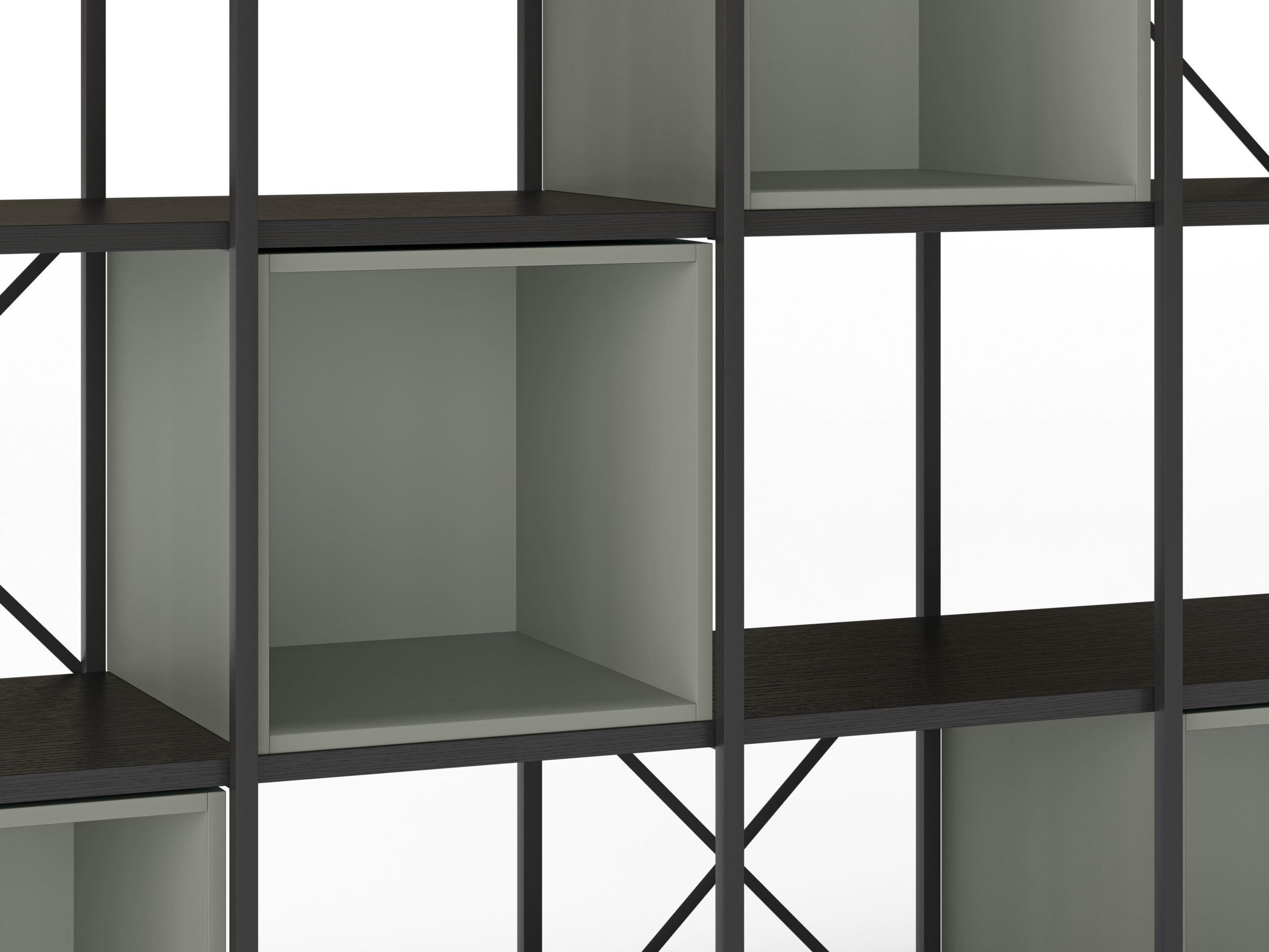 ESTANTERIA ANYA 140CM NEGRO CUBO VERDE - Imagen 4