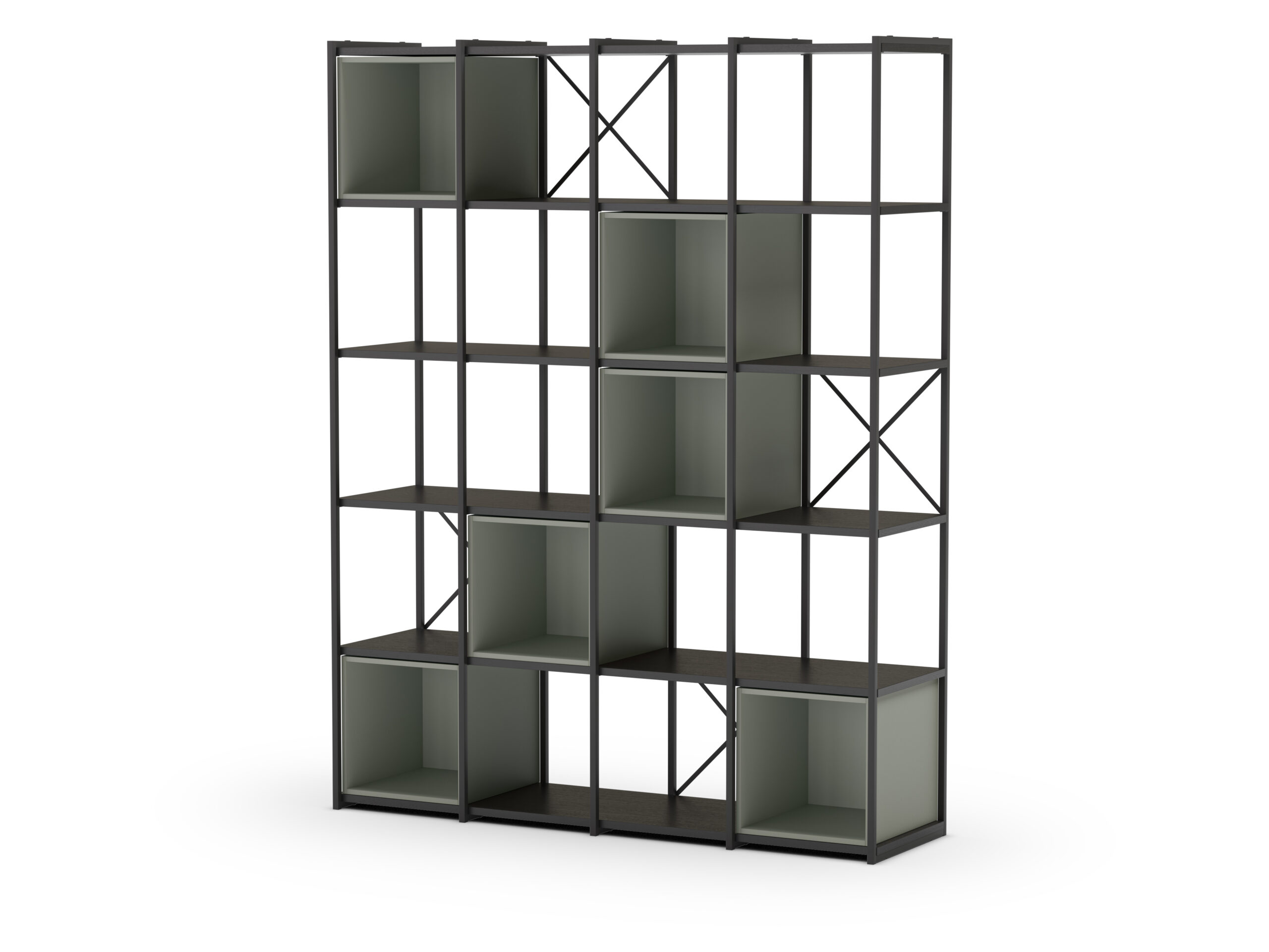ESTANTERIA ANYA 140CM NEGRO CUBO VERDE - Imagen 5