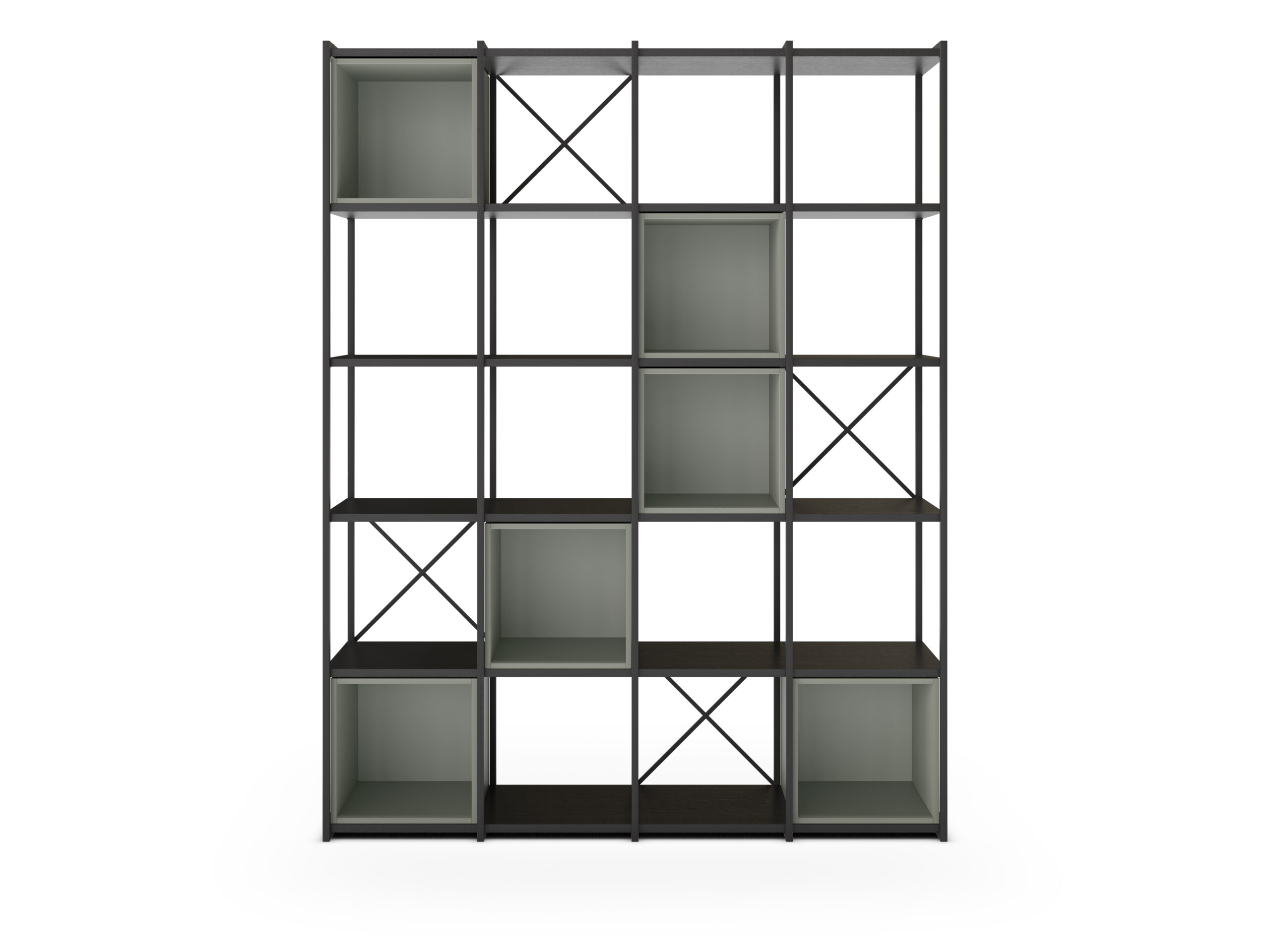 ESTANTERIA ANYA 140CM NEGRO CUBO VERDE - Imagen 6