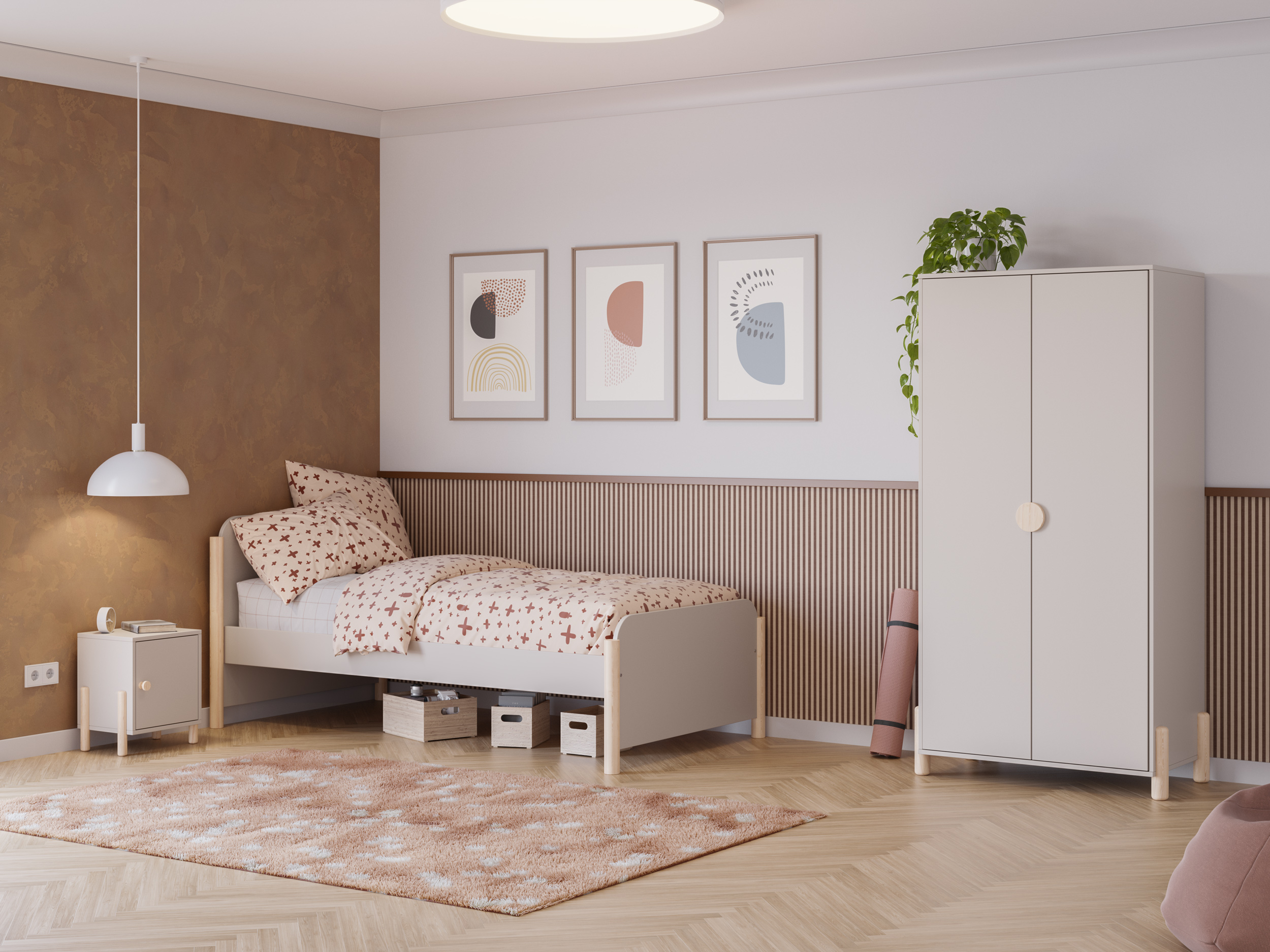 CAMA 0.90 ENOLA CREMA/CERA BLANCA C/SM - Imagen 3