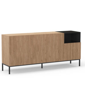 APARADOR CAILIN 4P1H 180CM SEPET/NEGRO PATA METAL