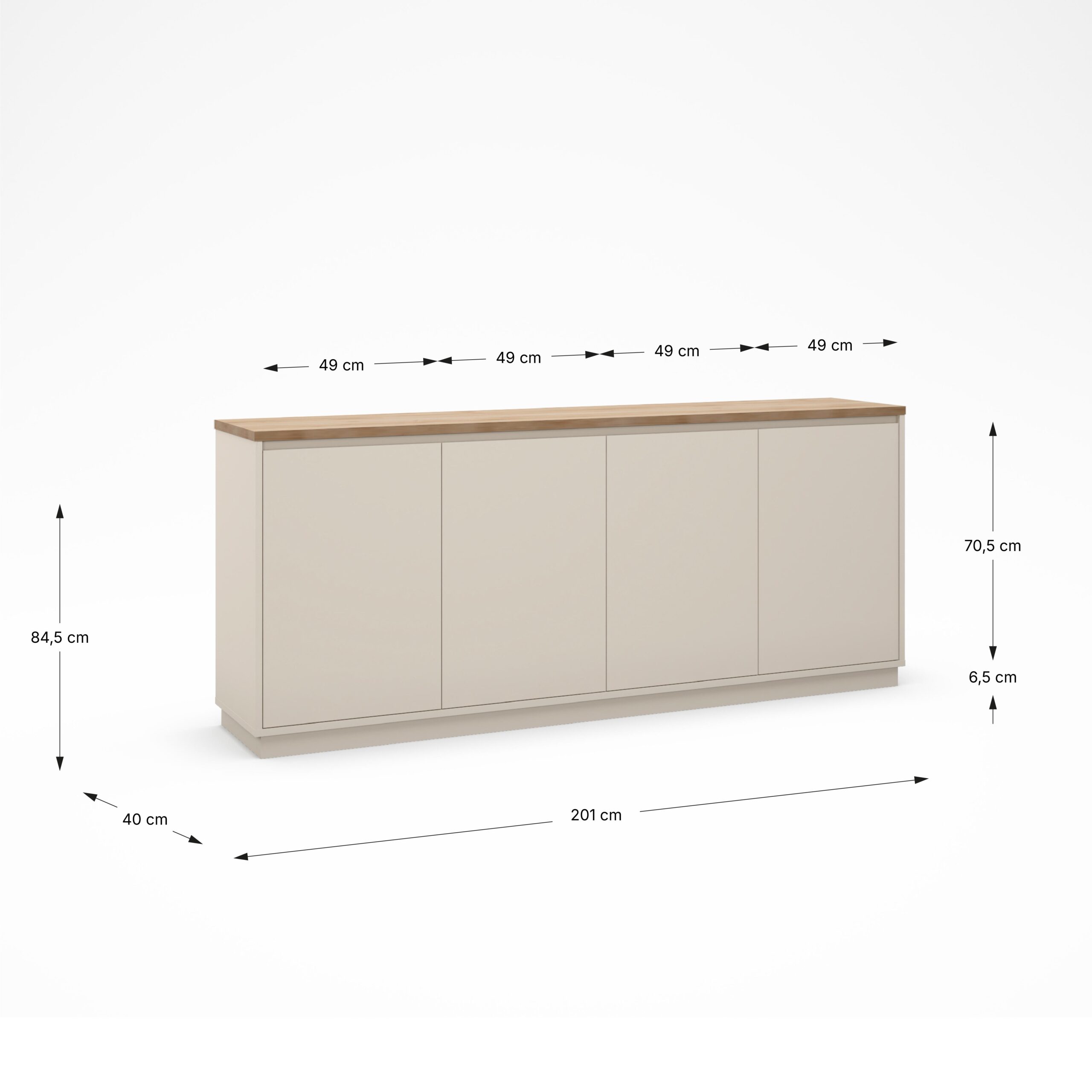 APARADOR LORETA 4P VISON/ROBLE - Imagen 4