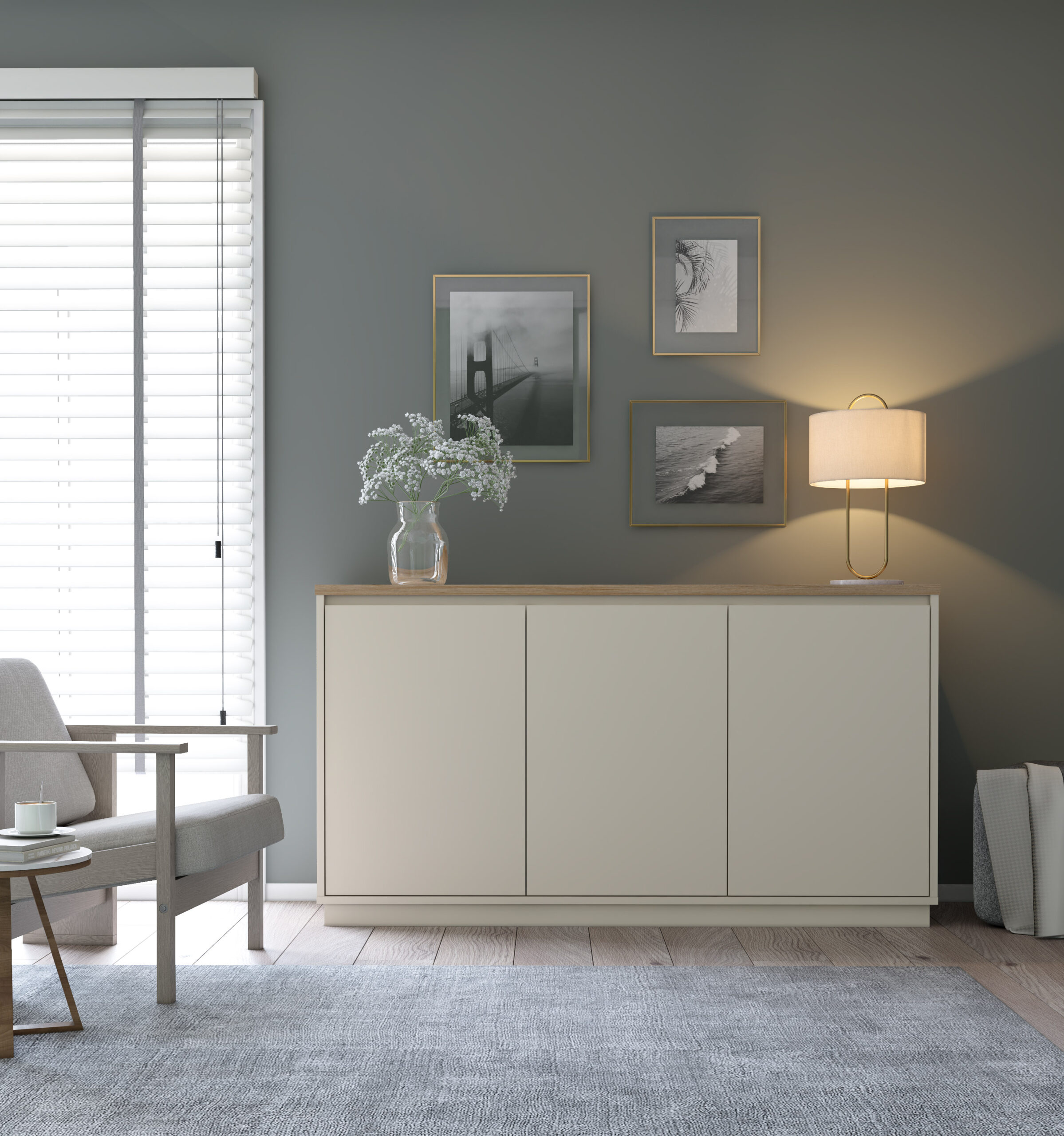 APARADOR LORETA 3P VISON/ROBLE - Imagen 3