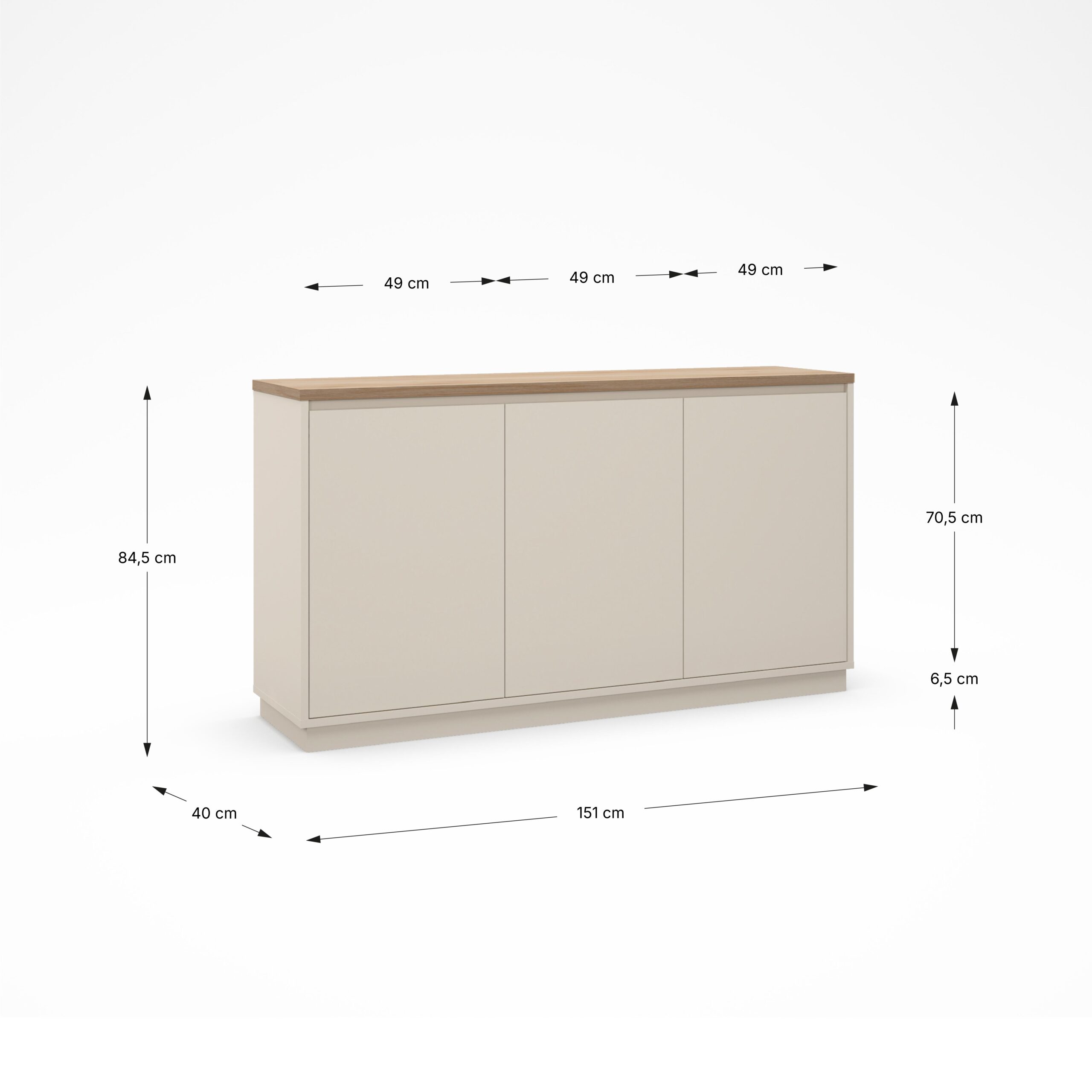 APARADOR LORETA 3P VISON/ROBLE - Imagen 4