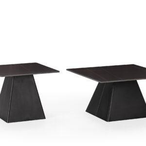 SET 2 MESAS CENTRO CUAD. MERVE NEGRO PATAS METAL N