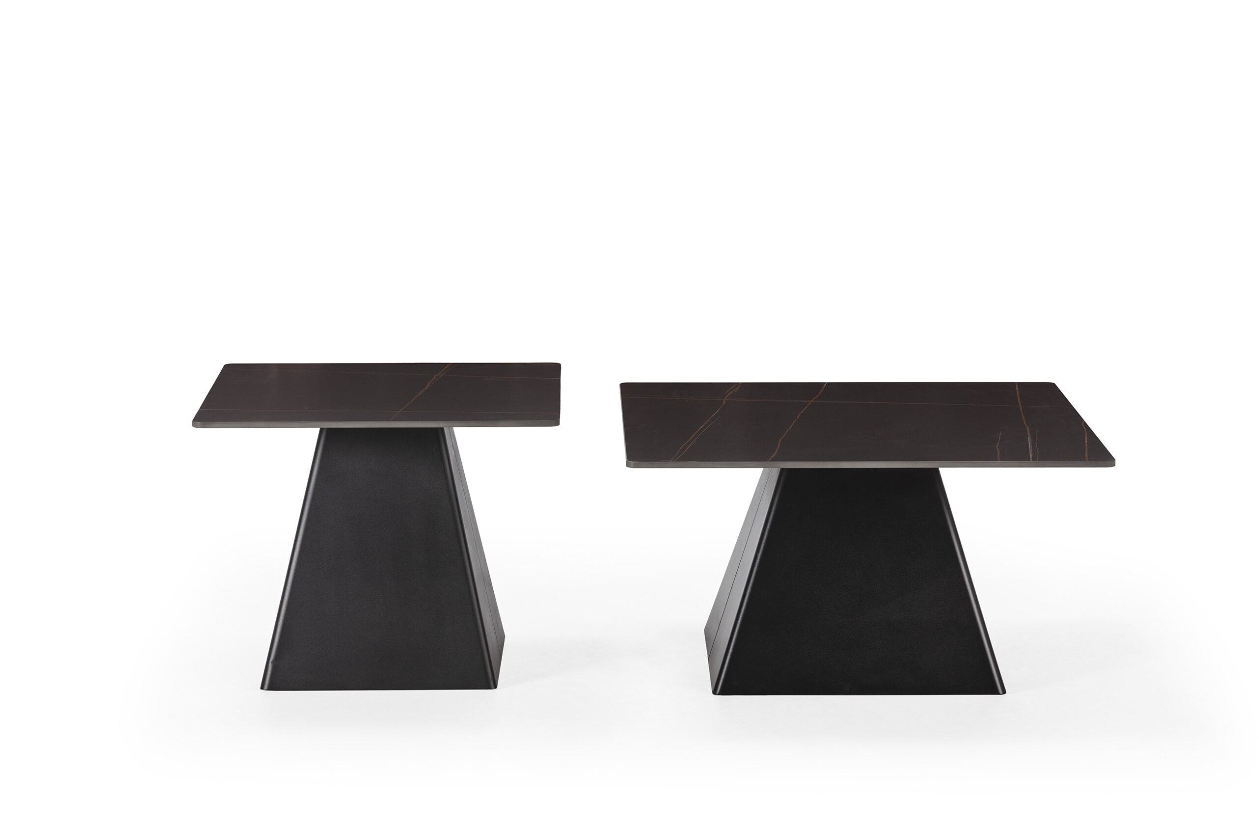 SET 2 MESAS CENTRO CUAD. MERVE NEGRO PATAS METAL N - Imagen 6