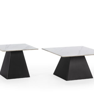 SET 2 MESAS CENTRO CUAD. MERVE BLANCO MATE PATAS M