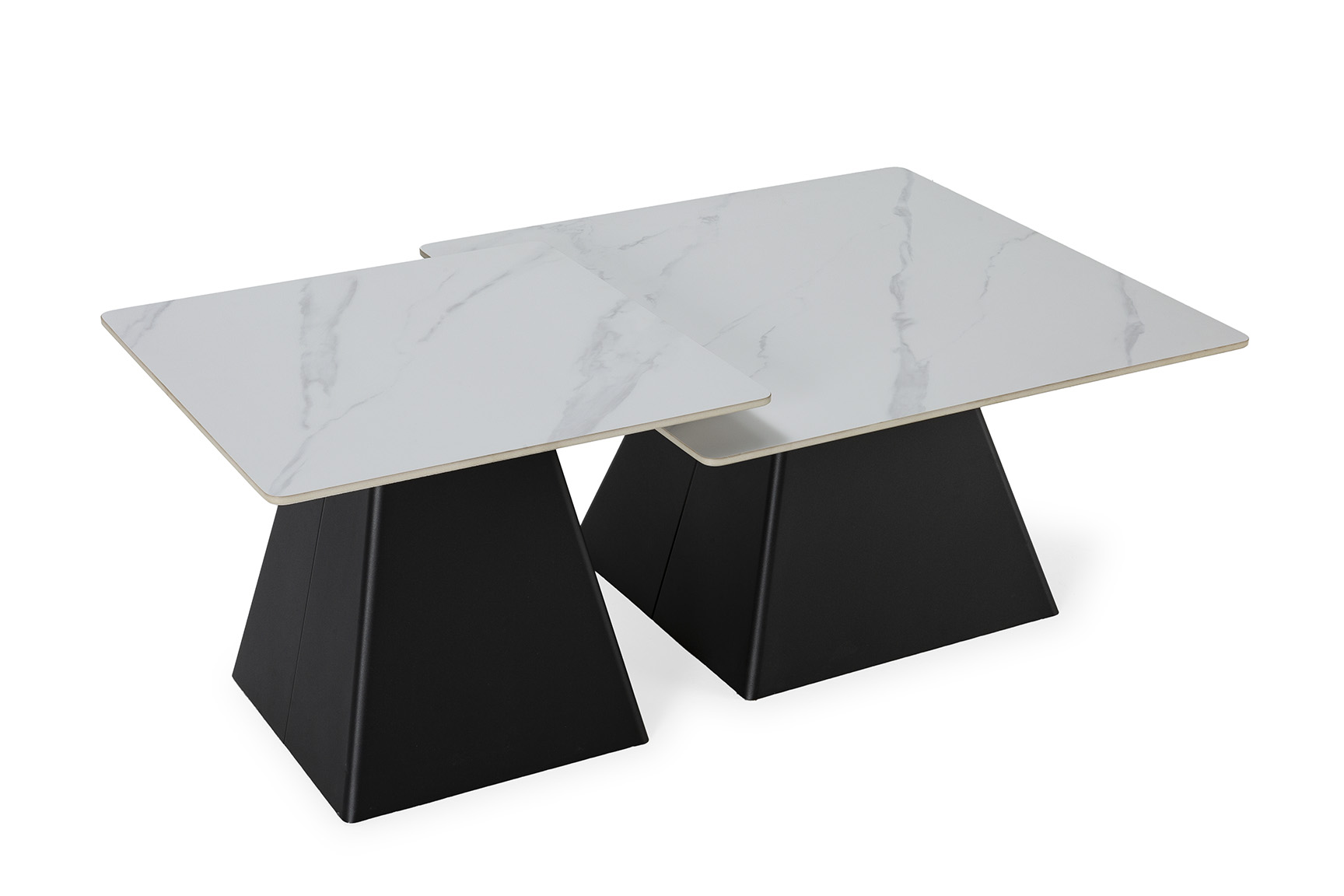 SET 2 MESAS CENTRO CUAD. MERVE BLANCO MATE PATAS M - Imagen 4