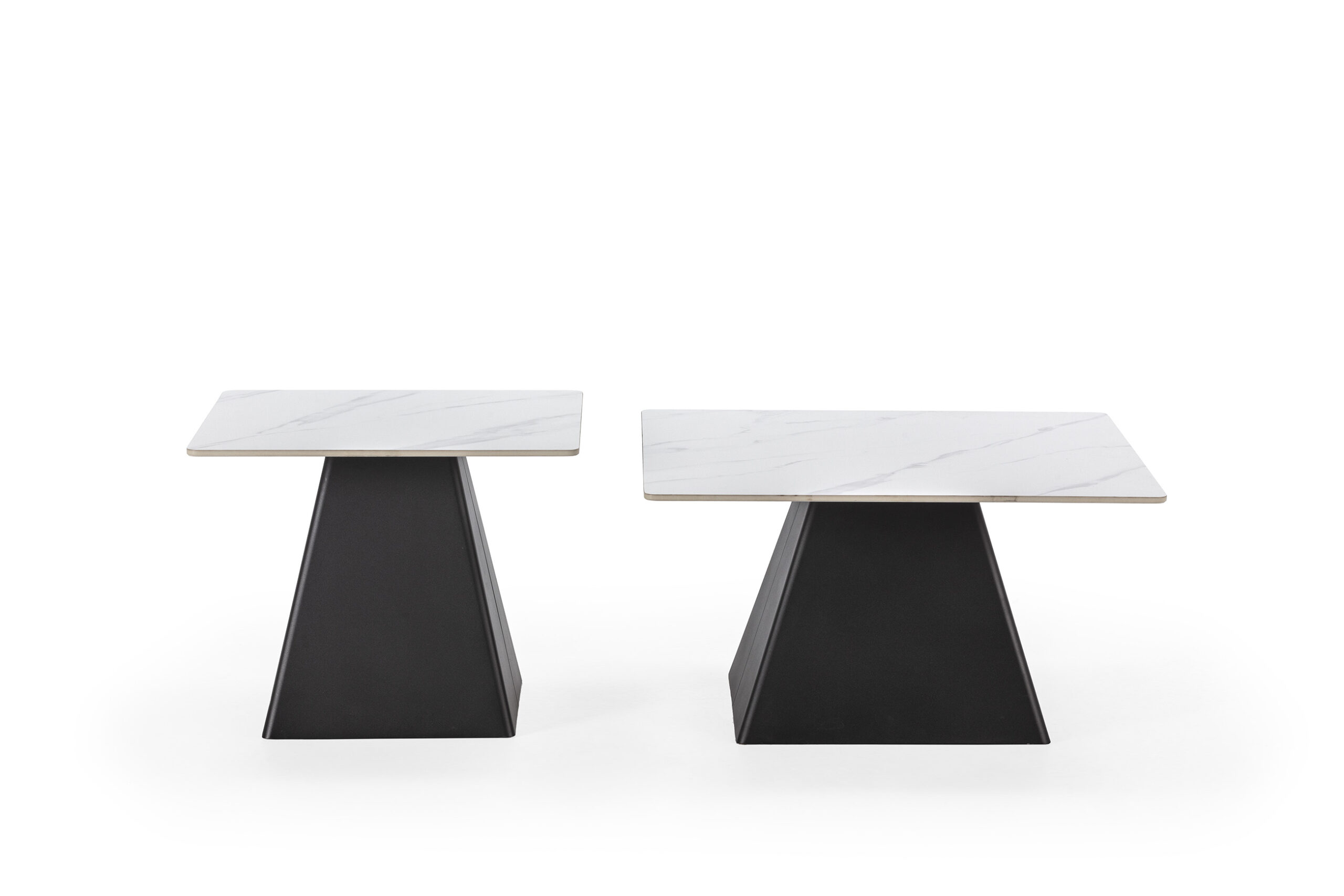 SET 2 MESAS CENTRO CUAD. MERVE BLANCO MATE PATAS M - Imagen 6