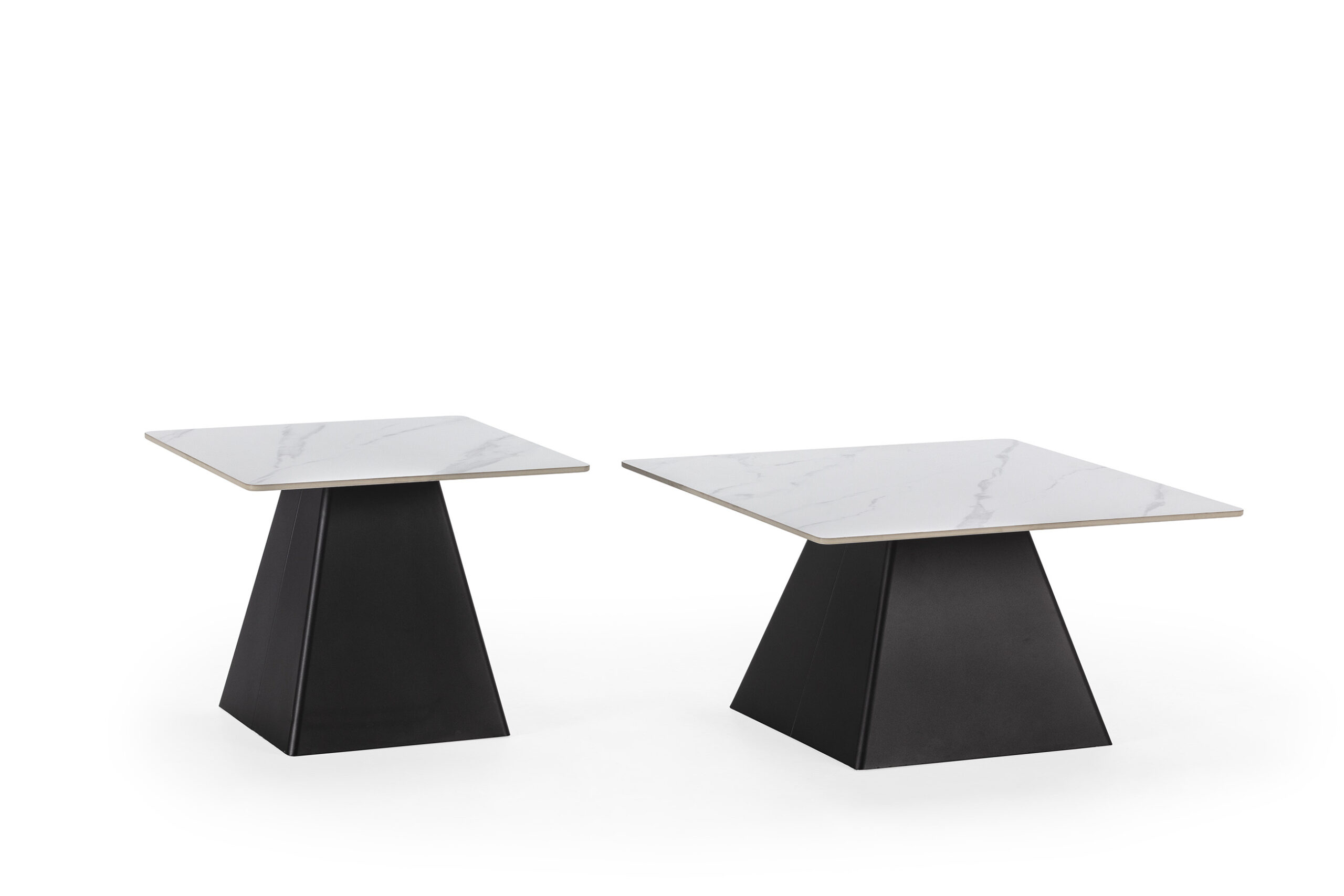 SET 2 MESAS CENTRO CUAD. MERVE BLANCO MATE PATAS M - Imagen 7