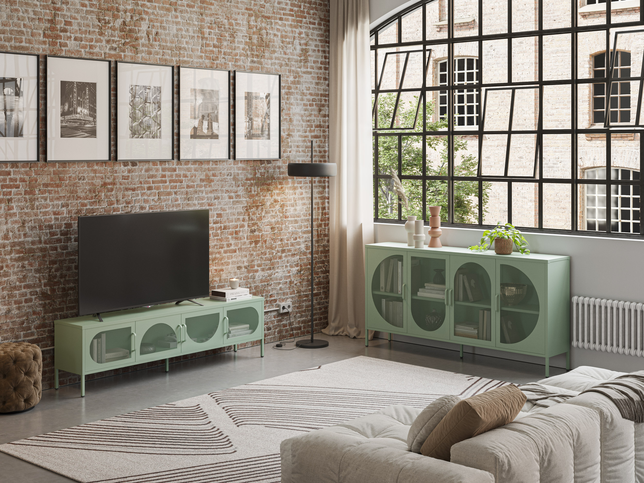 APARADOR TAYRA 4P 160CM VERDE MENTA - Imagen 3