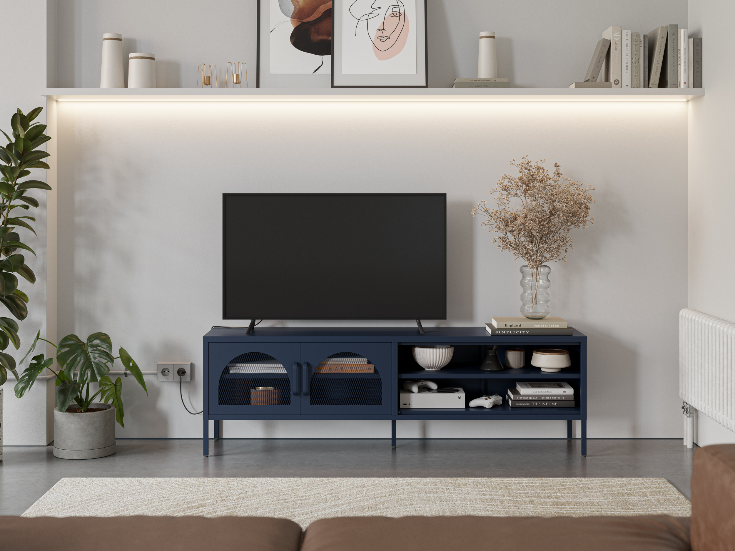 MUEBLE TV DIORA 2P2H 160CM AZUL - Imagen 3