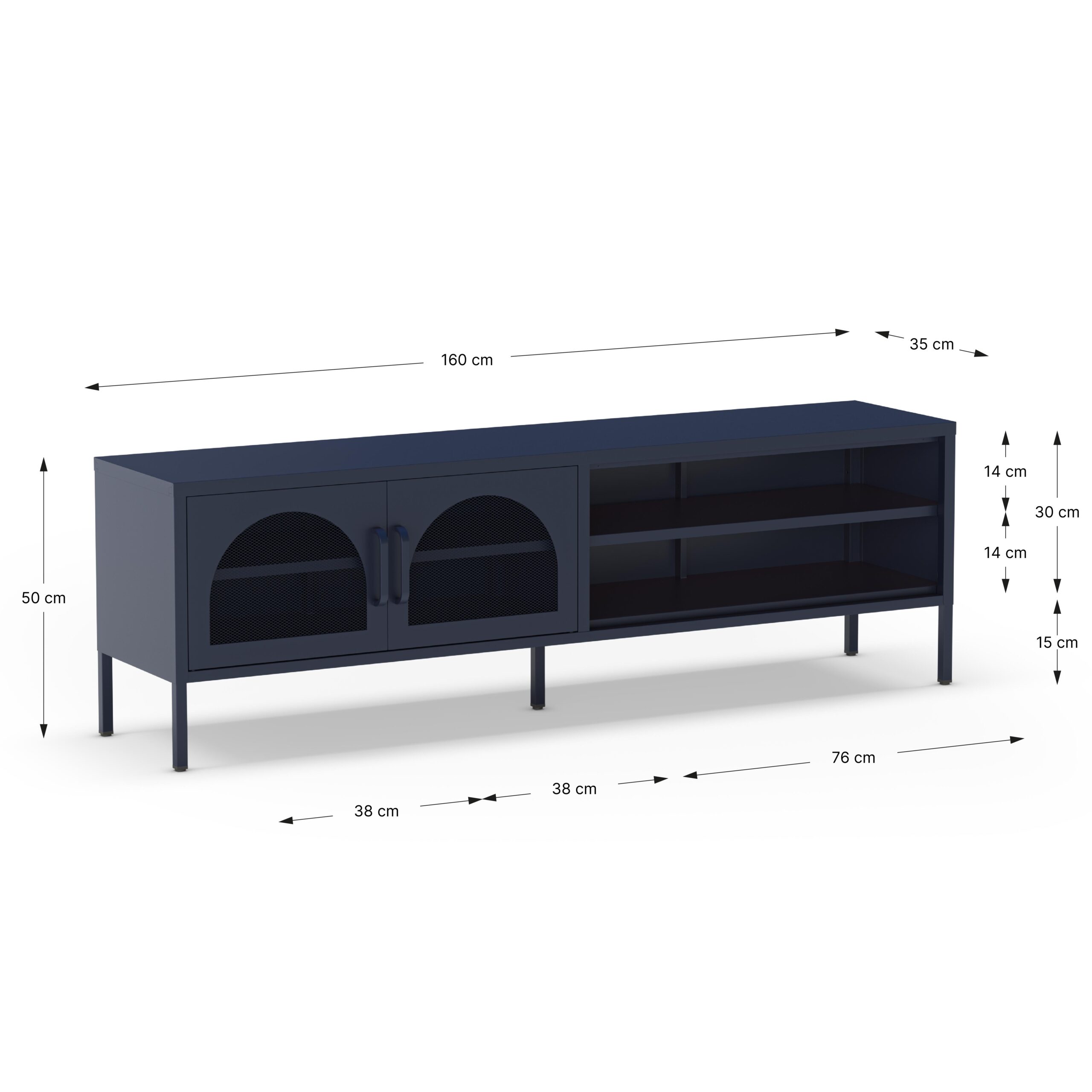 MUEBLE TV DIORA 2P2H 160CM AZUL - Imagen 4