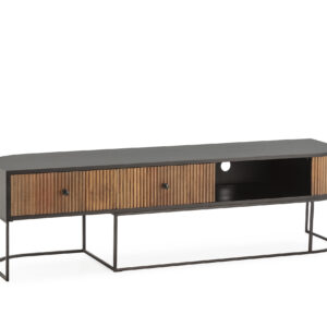 MUEBLE TV CURVE 2C1H 160CM MADERA MANGO PATA METAL