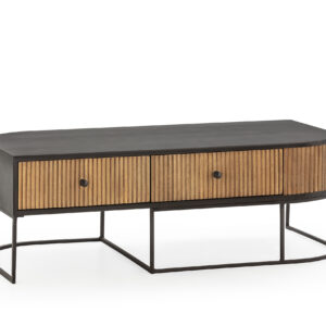 MESA CENTRO CURVE 2C MADERA MANGO PATA METAL