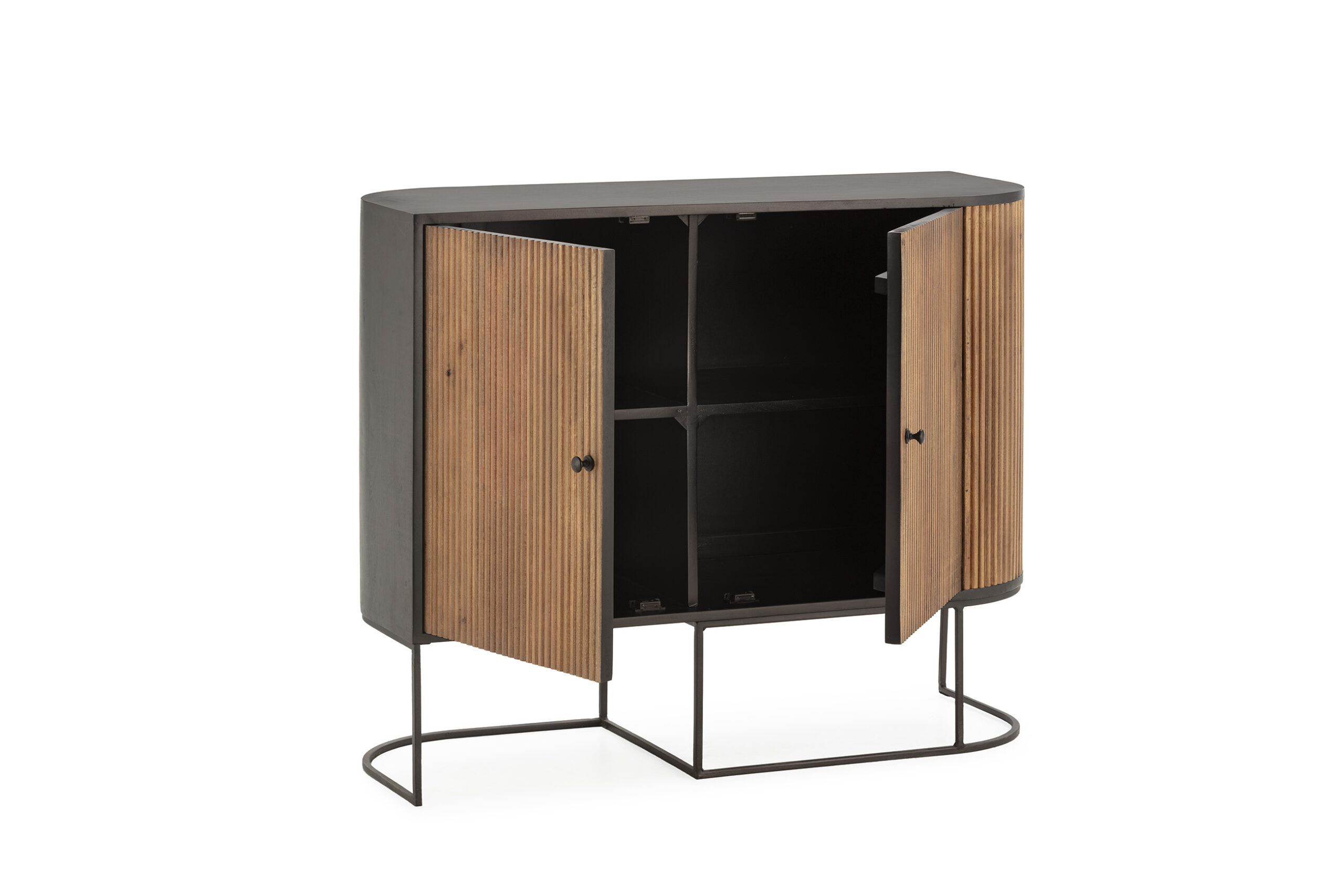 APARADOR CURVE 2P 110CM MADERA MANGO PATA METAL - Imagen 3