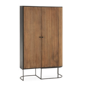 MUEBL.AUX. ALTO CURVE 2P MADERA MANGO PATA METAL