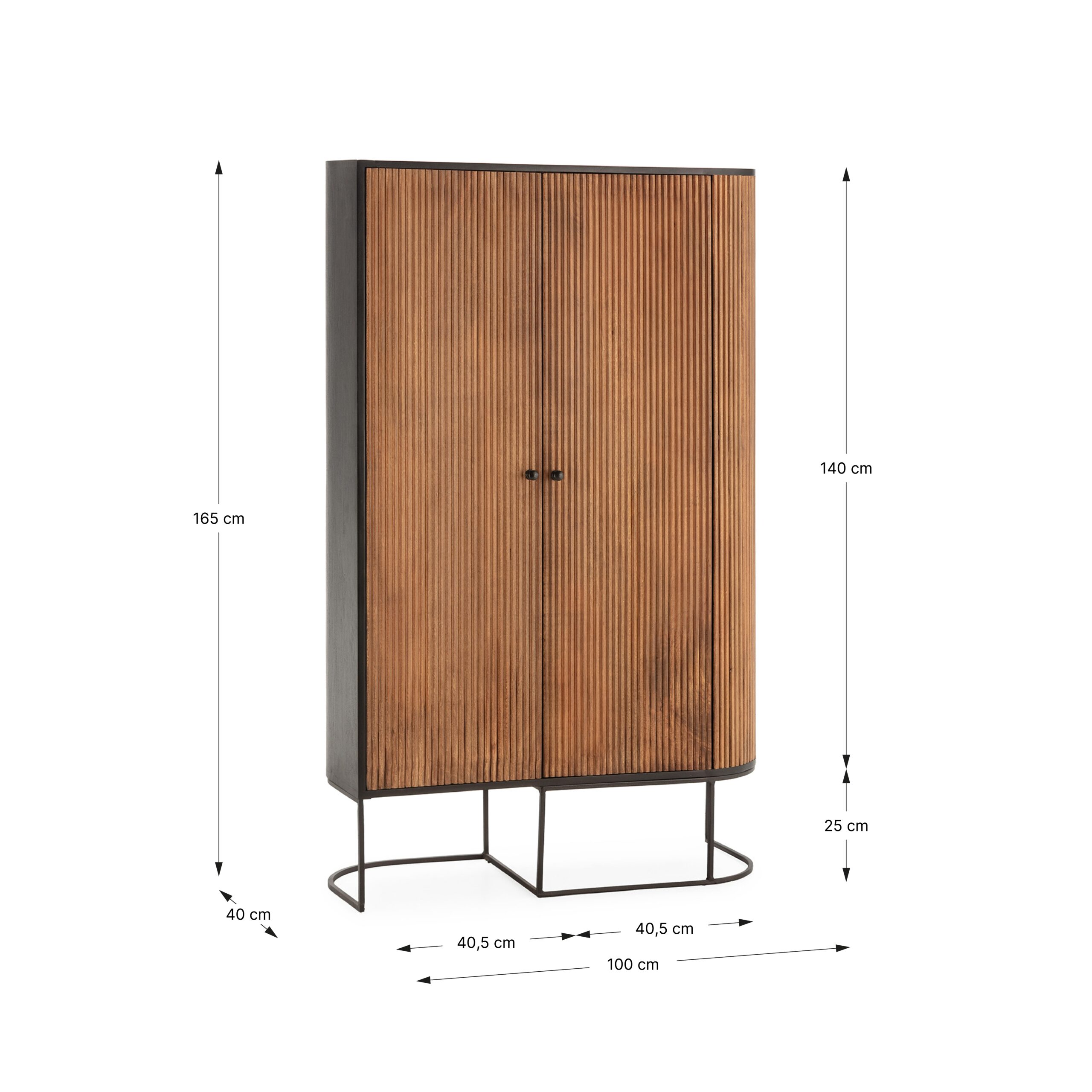 MUEBL.AUX. ALTO CURVE 2P MADERA MANGO PATA METAL - Imagen 6