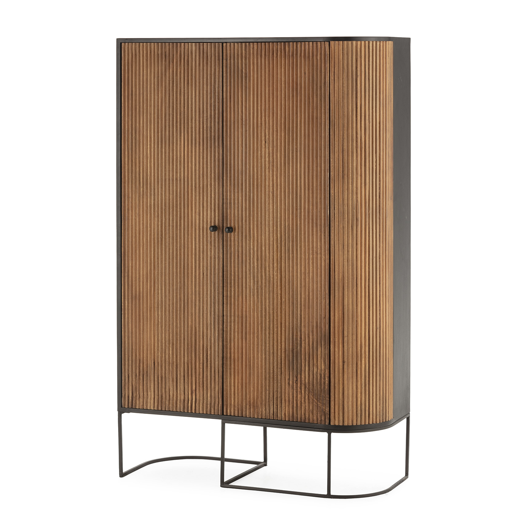 MUEBL.AUX. ALTO CURVE 2P MADERA MANGO PATA METAL - Imagen 7