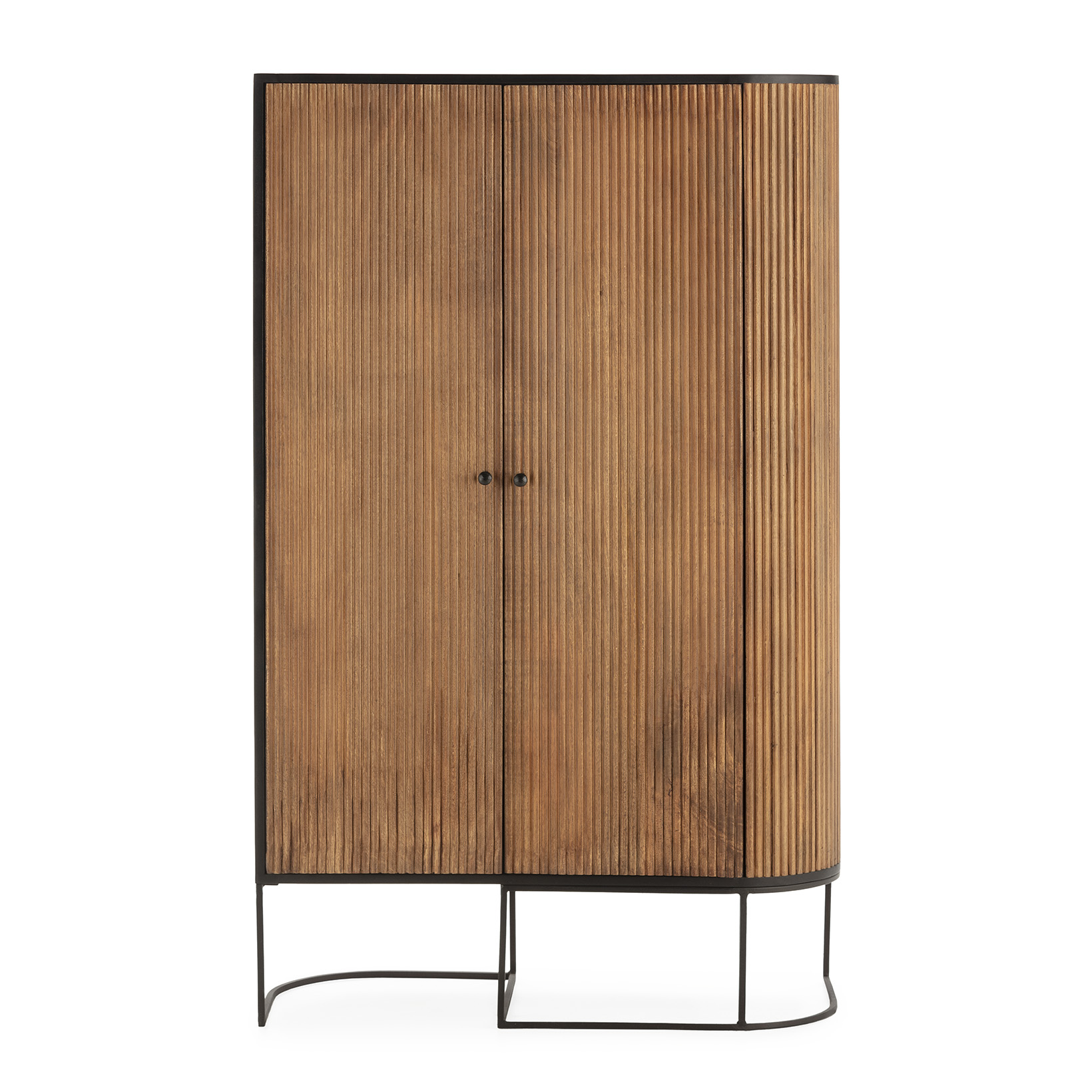 MUEBL.AUX. ALTO CURVE 2P MADERA MANGO PATA METAL - Imagen 8