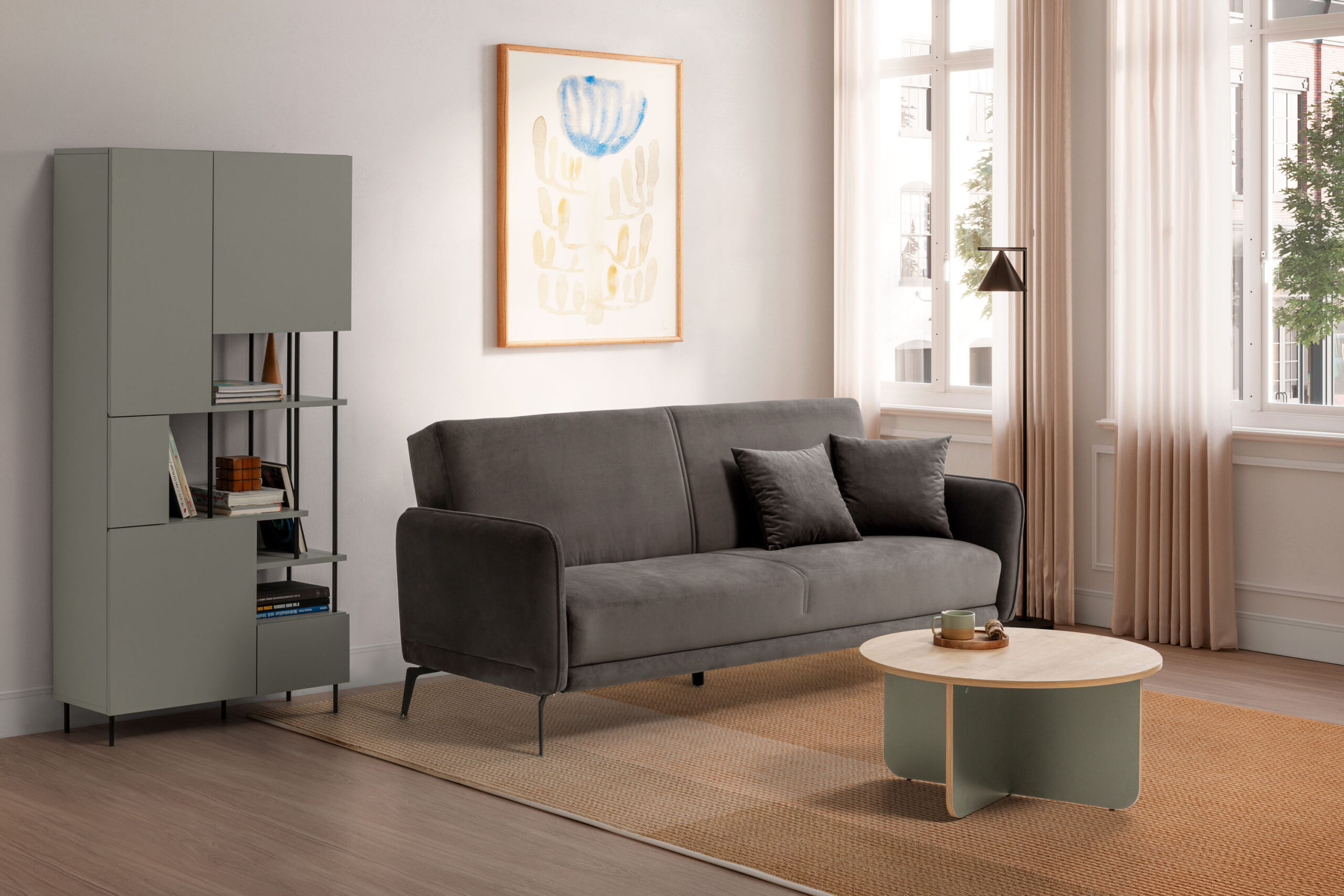 MESA CENTRO RED. HILLARY 80CM RO/PATA VERDE C.ROBL - Imagen 2