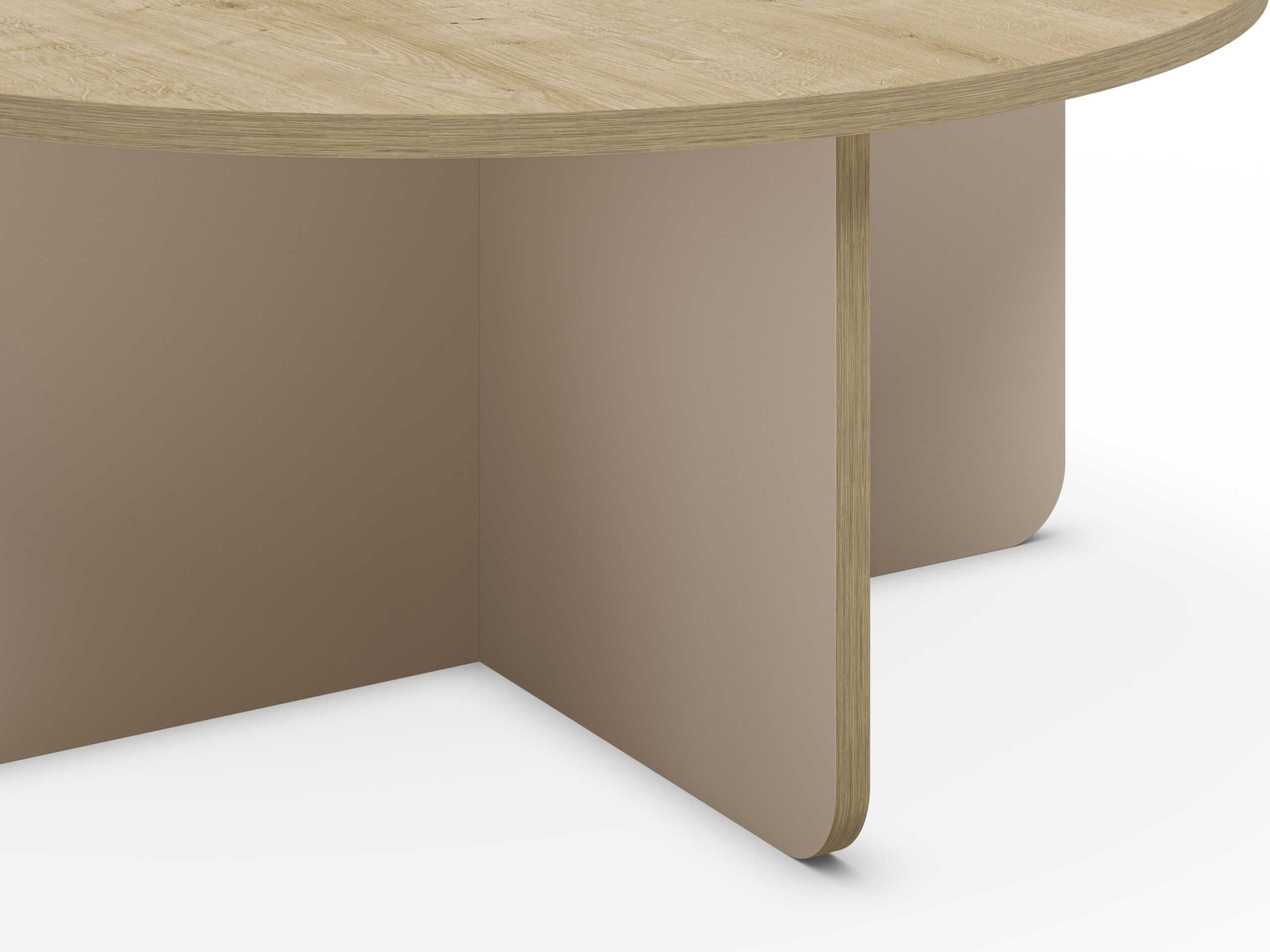 MESA CENTRO RED. HILLARY 80CM RO/PATA CREMA C.ROBL - Imagen 4