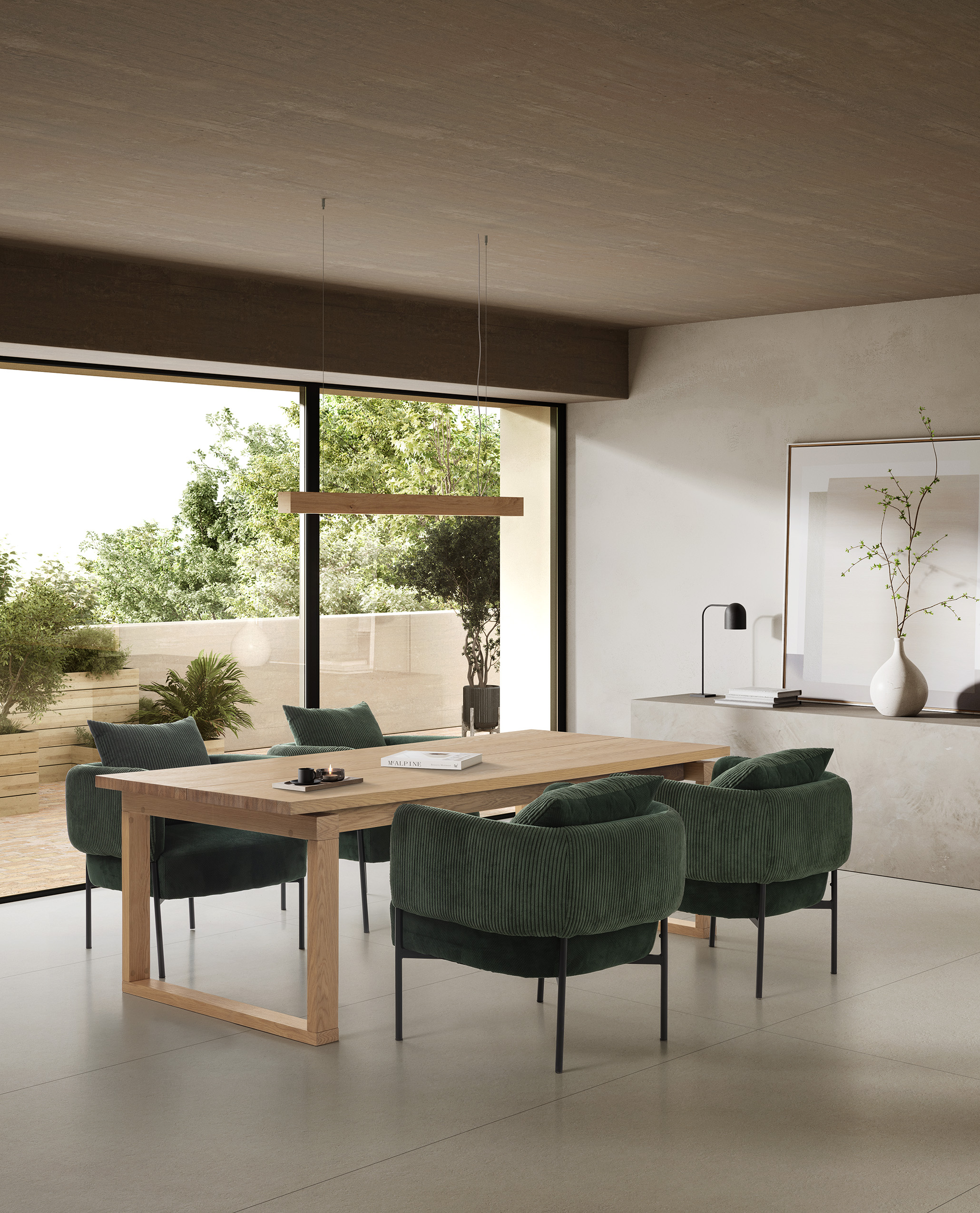 MESA RECT. RINA 220CM ROBLE PIE ROBLE - Imagen 3