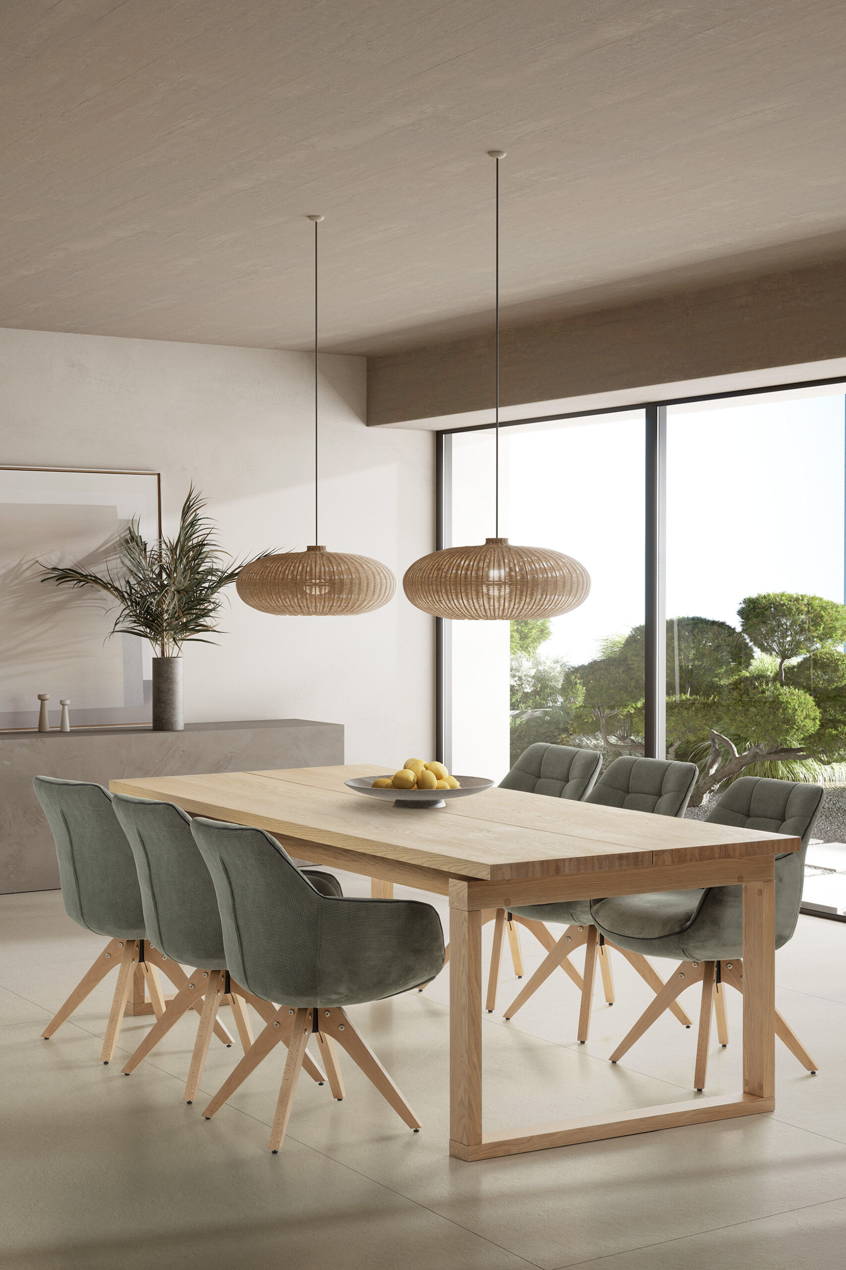 MESA RECT. RINA 220CM ROBLE PIE ROBLE - Imagen 4