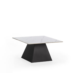 MESA CENTRO CUAD. MERVE BLANCO MATE PATAS METAL NE