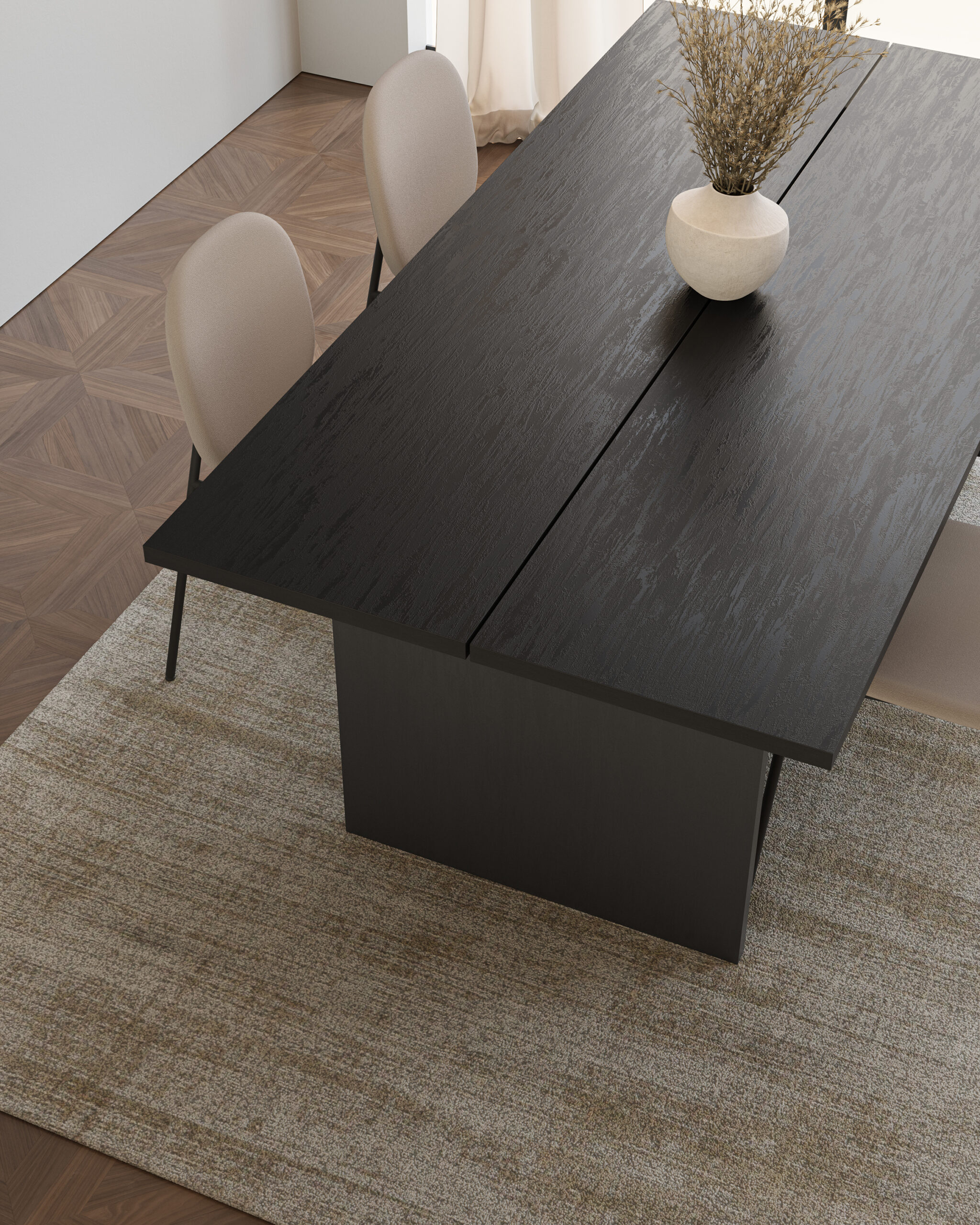 MESA RECT. LOANA 200CM NEGRO TRV - Imagen 3