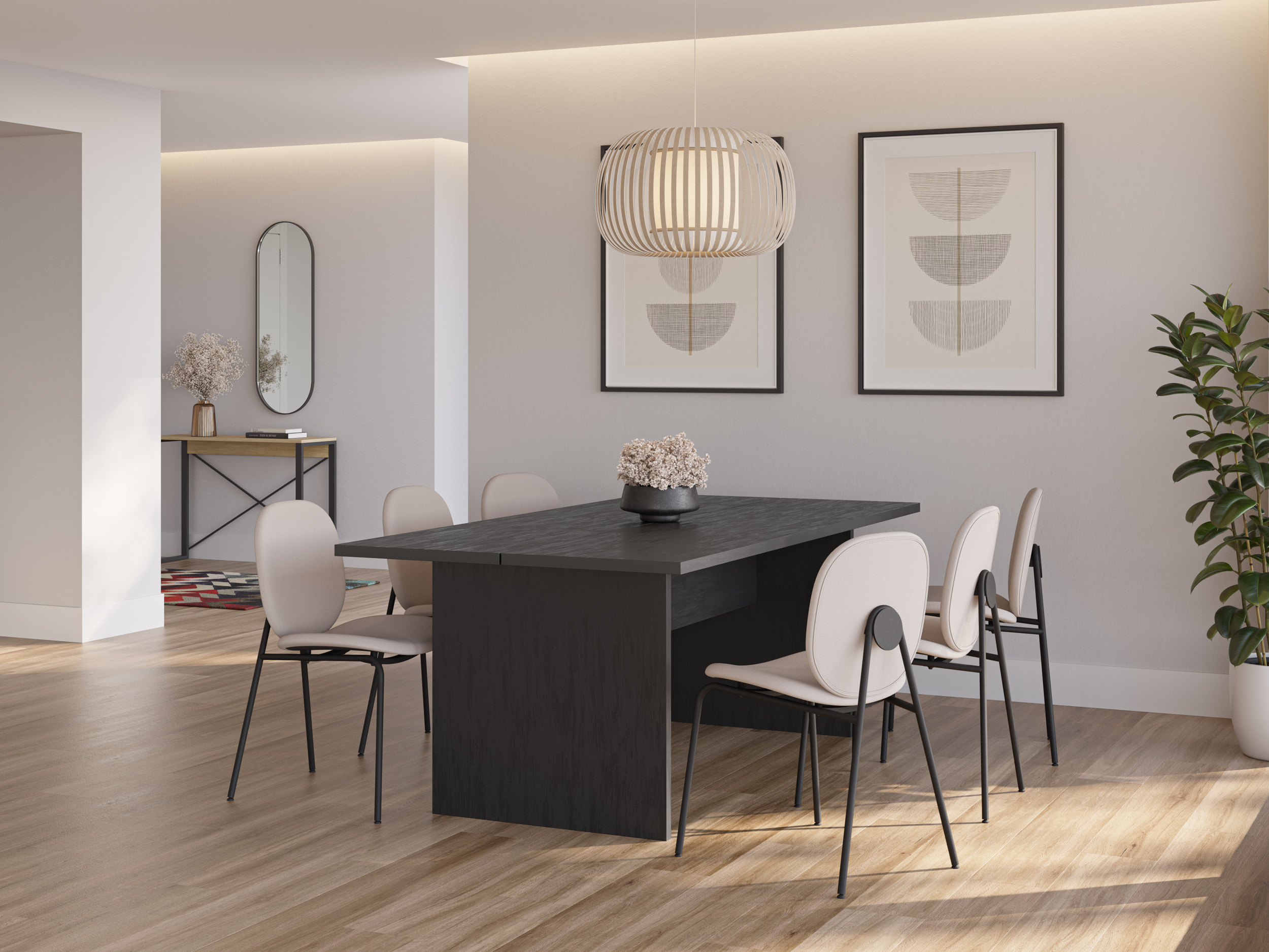 MESA RECT. LOANA 200CM NEGRO TRV - Imagen 4