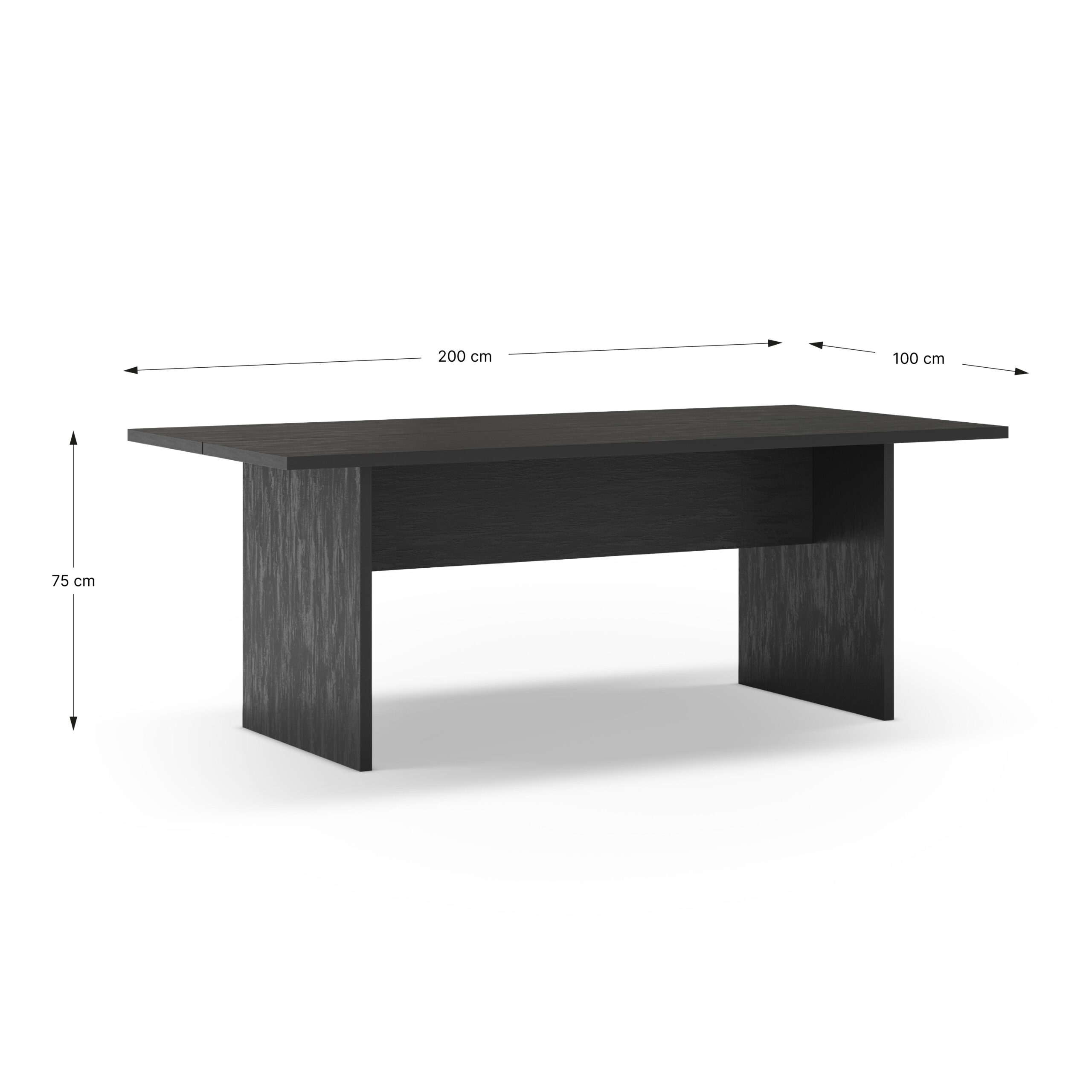 MESA RECT. LOANA 200CM NEGRO TRV - Imagen 5
