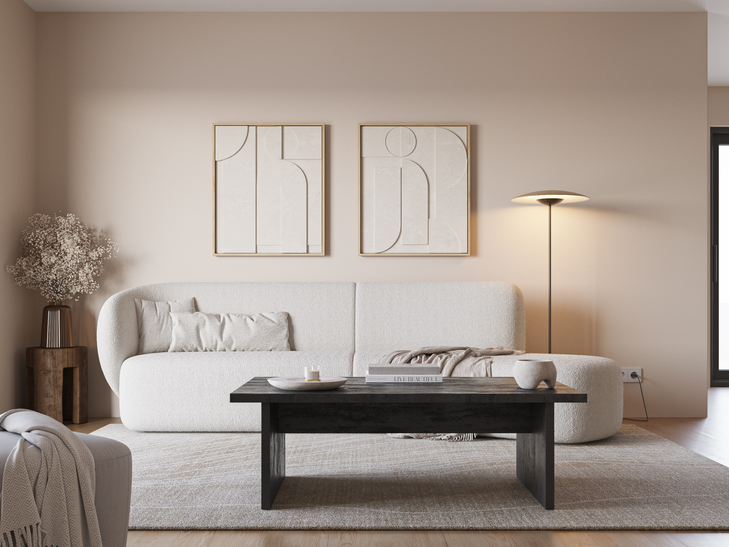 MESA CENTRO RECT. LOANA 120CM NEGRO TRV - Imagen 2