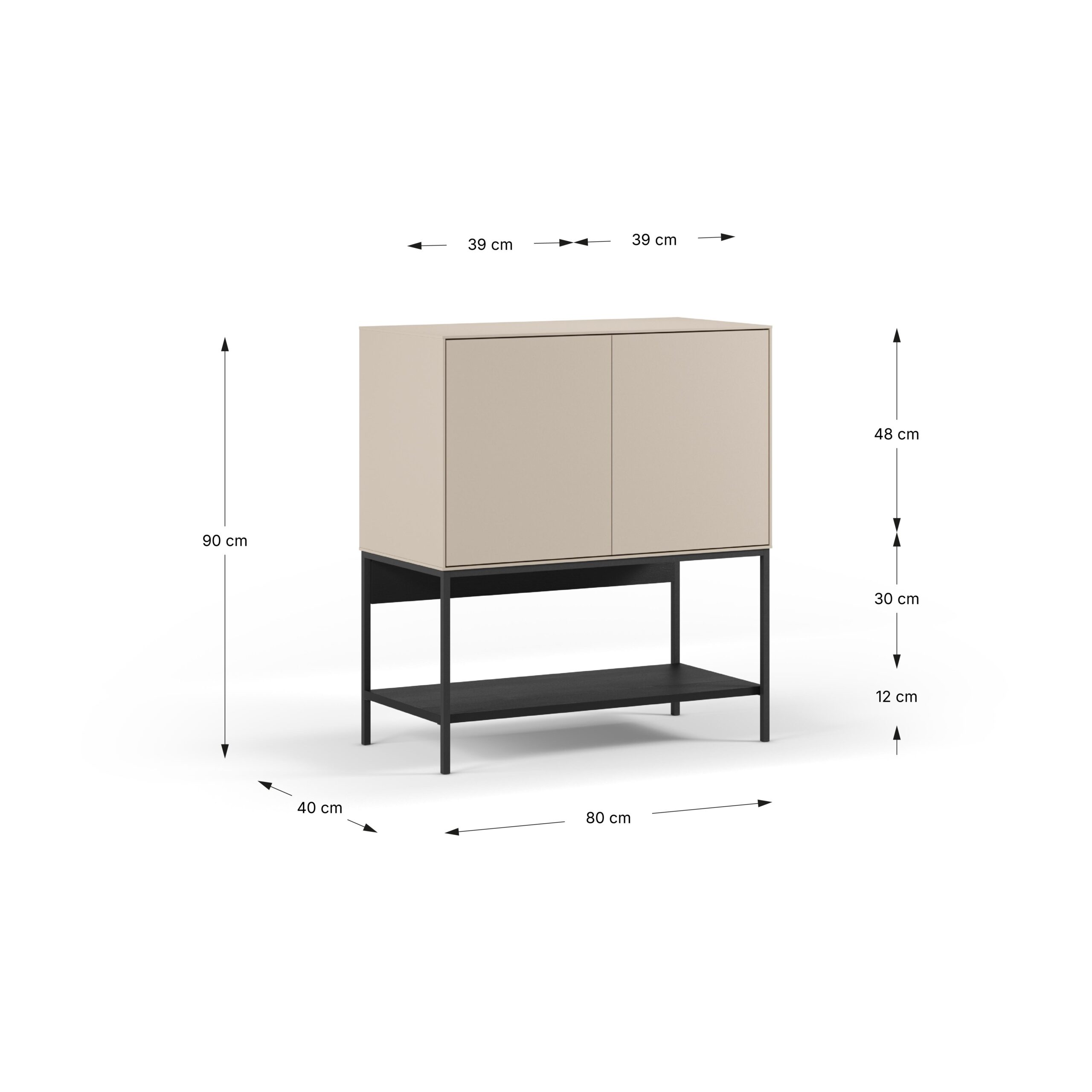 MUEBLE AUX. AMIRA 2P CREMA/NEGRO - Imagen 4