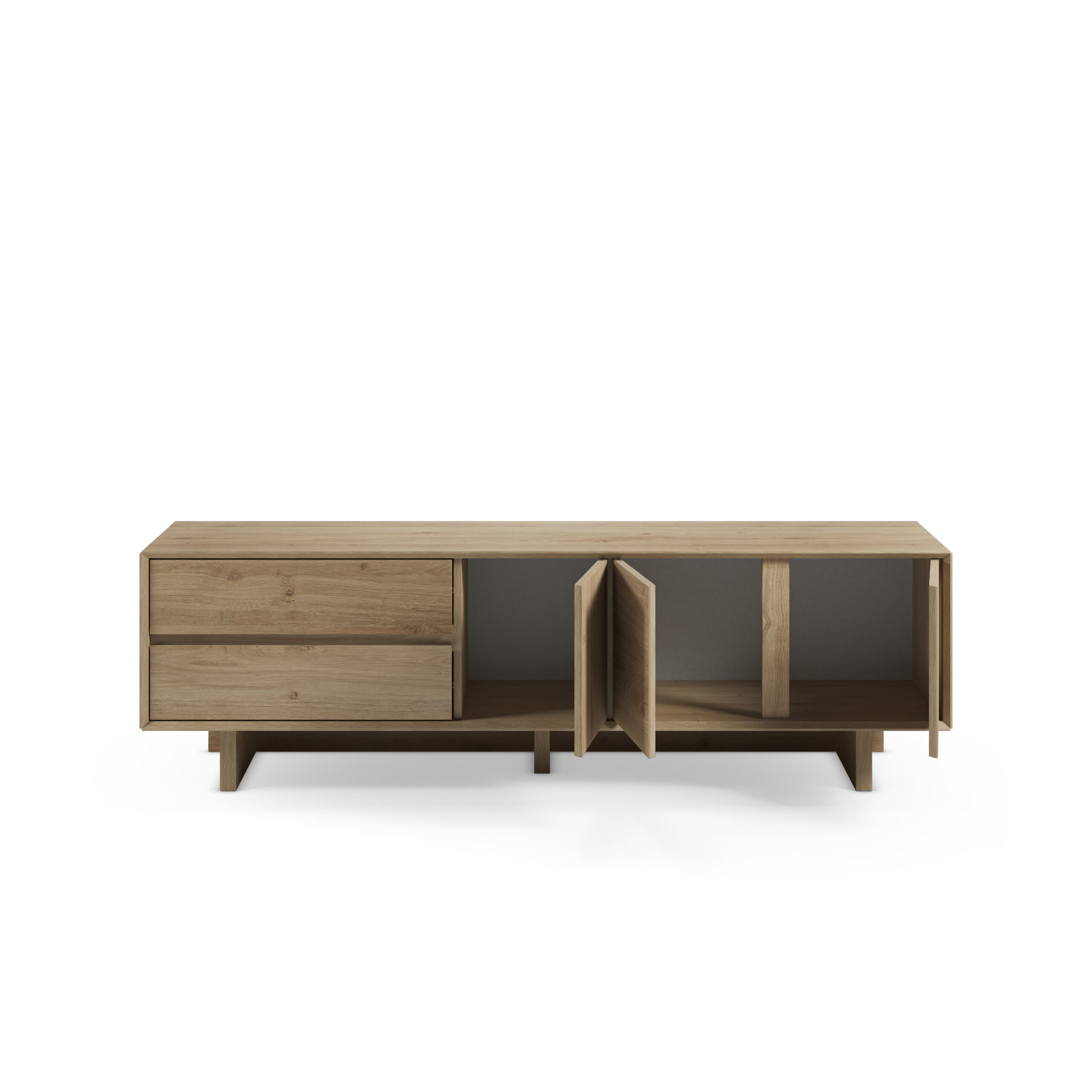 MUEBLE TV CARPI 3P2C 180CM ROBLE CADIZ - Imagen 3
