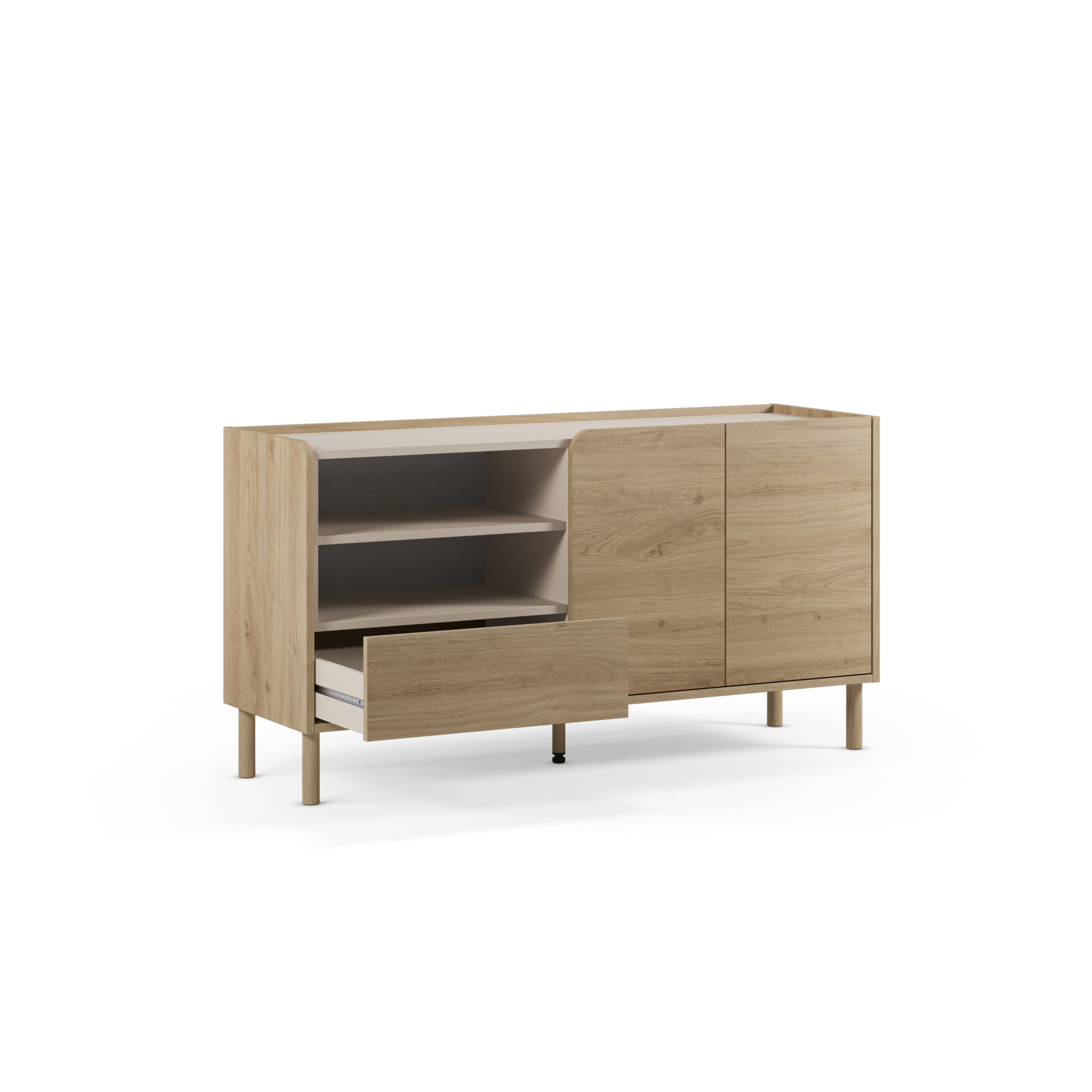 APARADOR MONZA 2P2H1C ROBLE CADIZ/VISON - Imagen 2