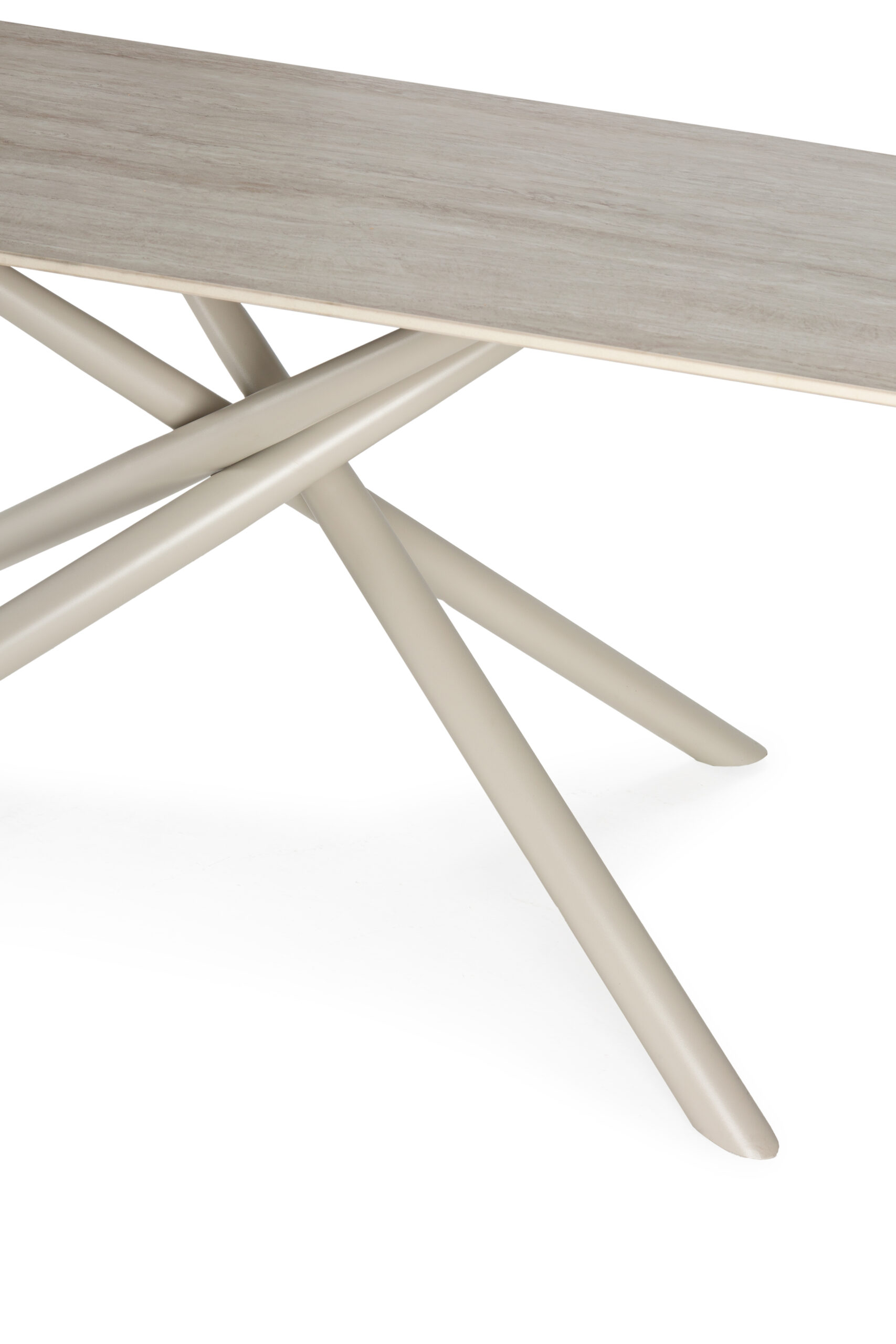 MESA RECT. TORI 180CM CERAMICA BEIGE PIE CREMA - Imagen 6