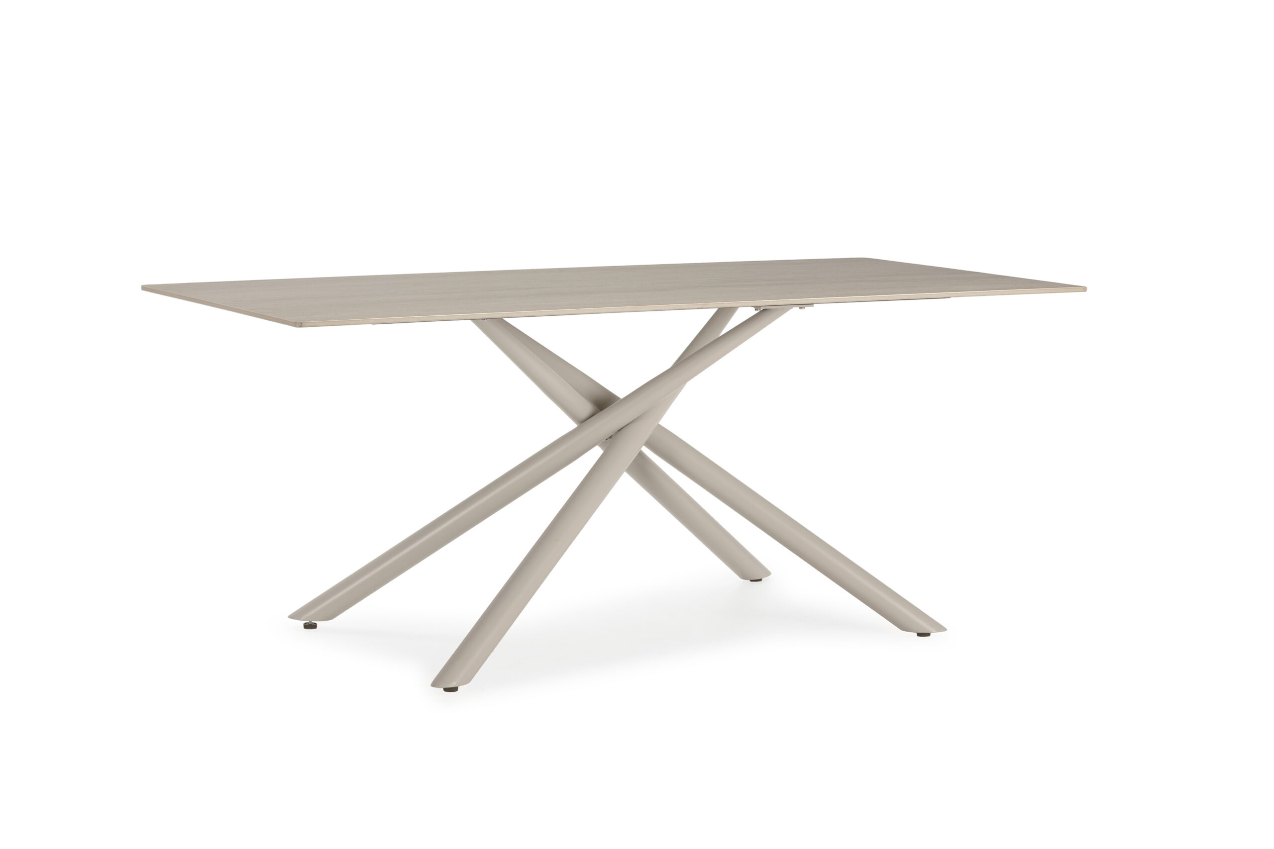 MESA RECT. TORI 180CM CERAMICA BEIGE PIE CREMA