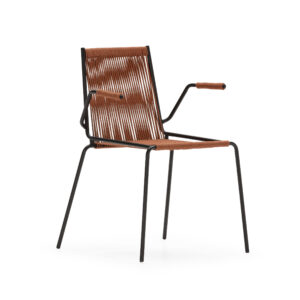 SILLA C/REPOSABRAZOS EMILY TERRACOTA PATA MET.2P/C