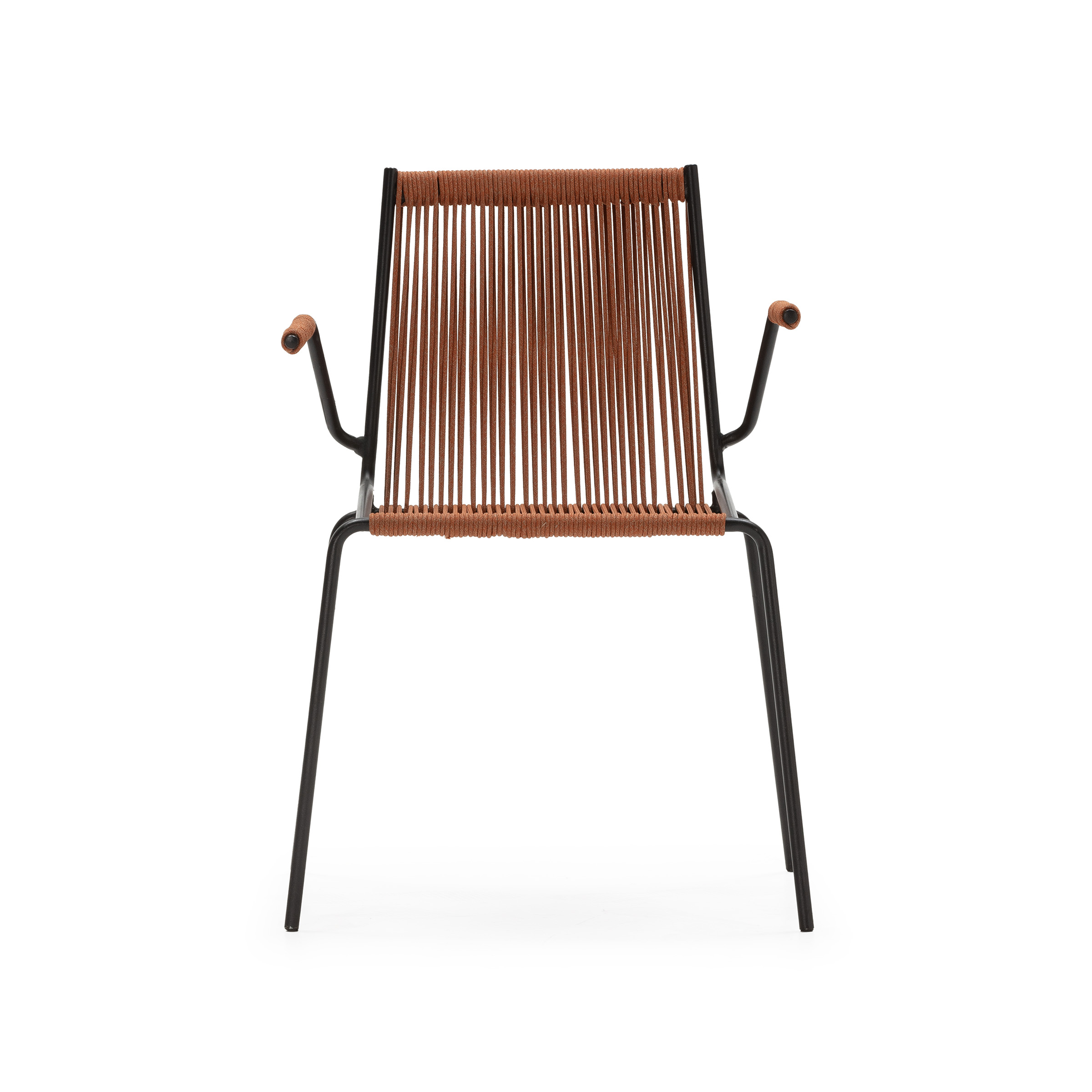 SILLA C/REPOSABRAZOS EMILY TERRACOTA PATA MET.2P/C - Imagen 6