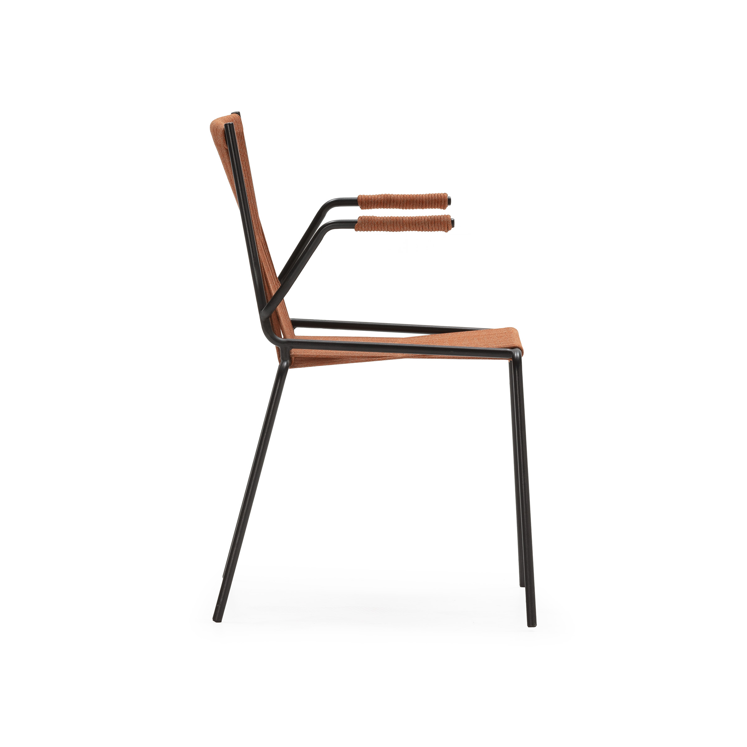 SILLA C/REPOSABRAZOS EMILY TERRACOTA PATA MET.2P/C - Imagen 7