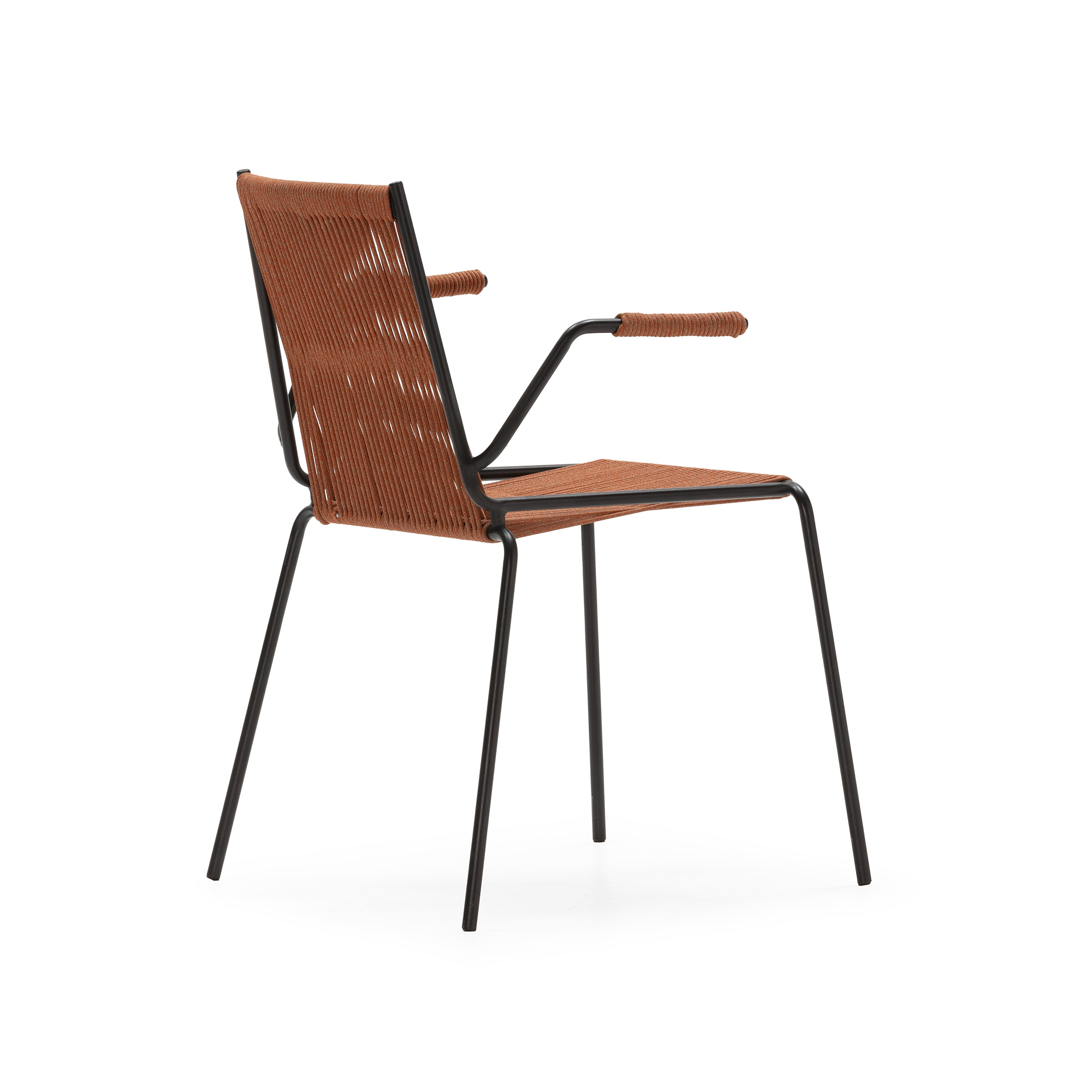 SILLA C/REPOSABRAZOS EMILY TERRACOTA PATA MET.2P/C - Imagen 9