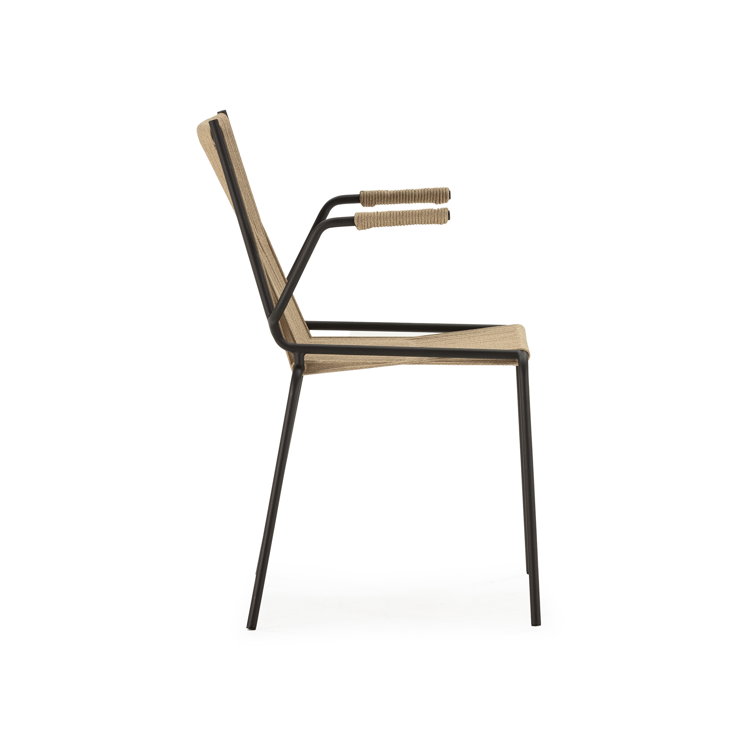 SILLA C/REPOSABRAZOS EMILY CREMA PATA MET.2P/C - Imagen 7