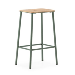 TABURETE ABBA ROBLE/PATA AGUAMARINA 2P/CAJA