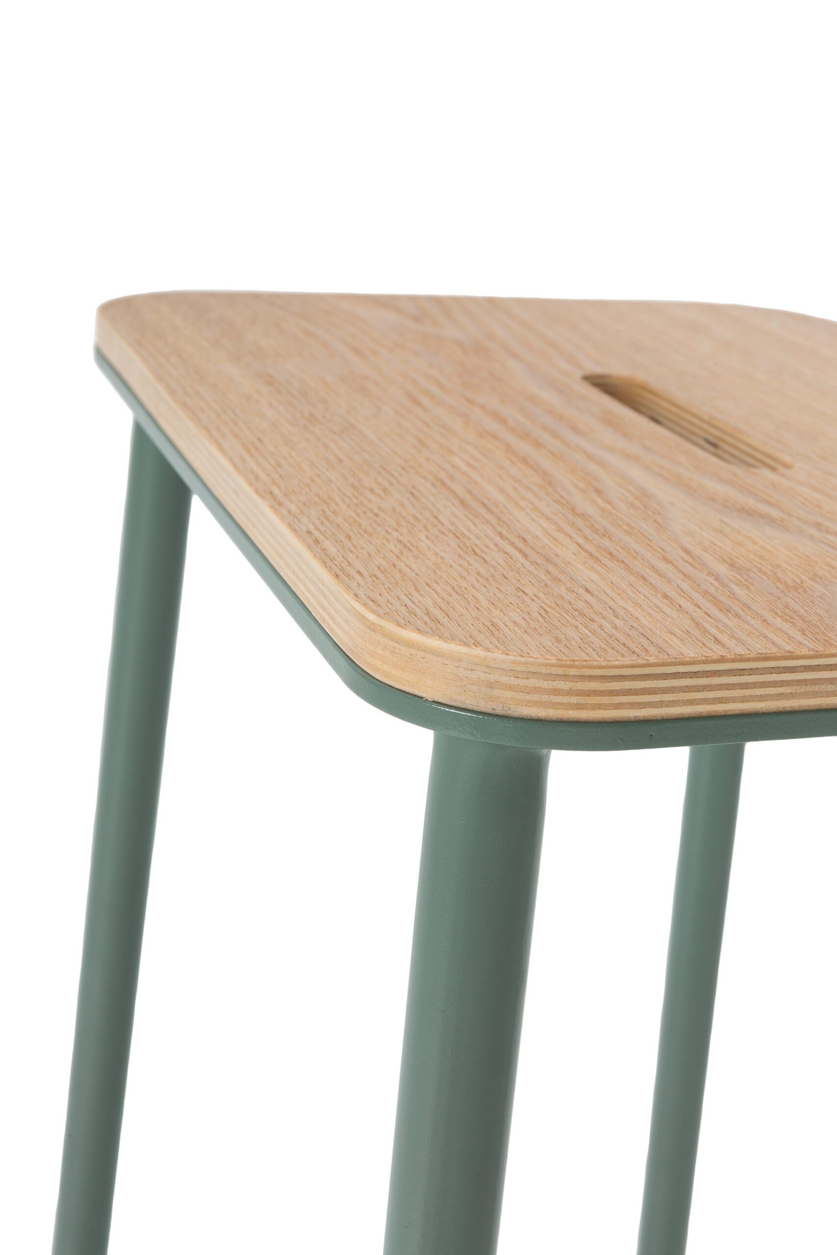 TABURETE ABBA ROBLE/PATA AGUAMARINA 2P/CAJA - Imagen 4