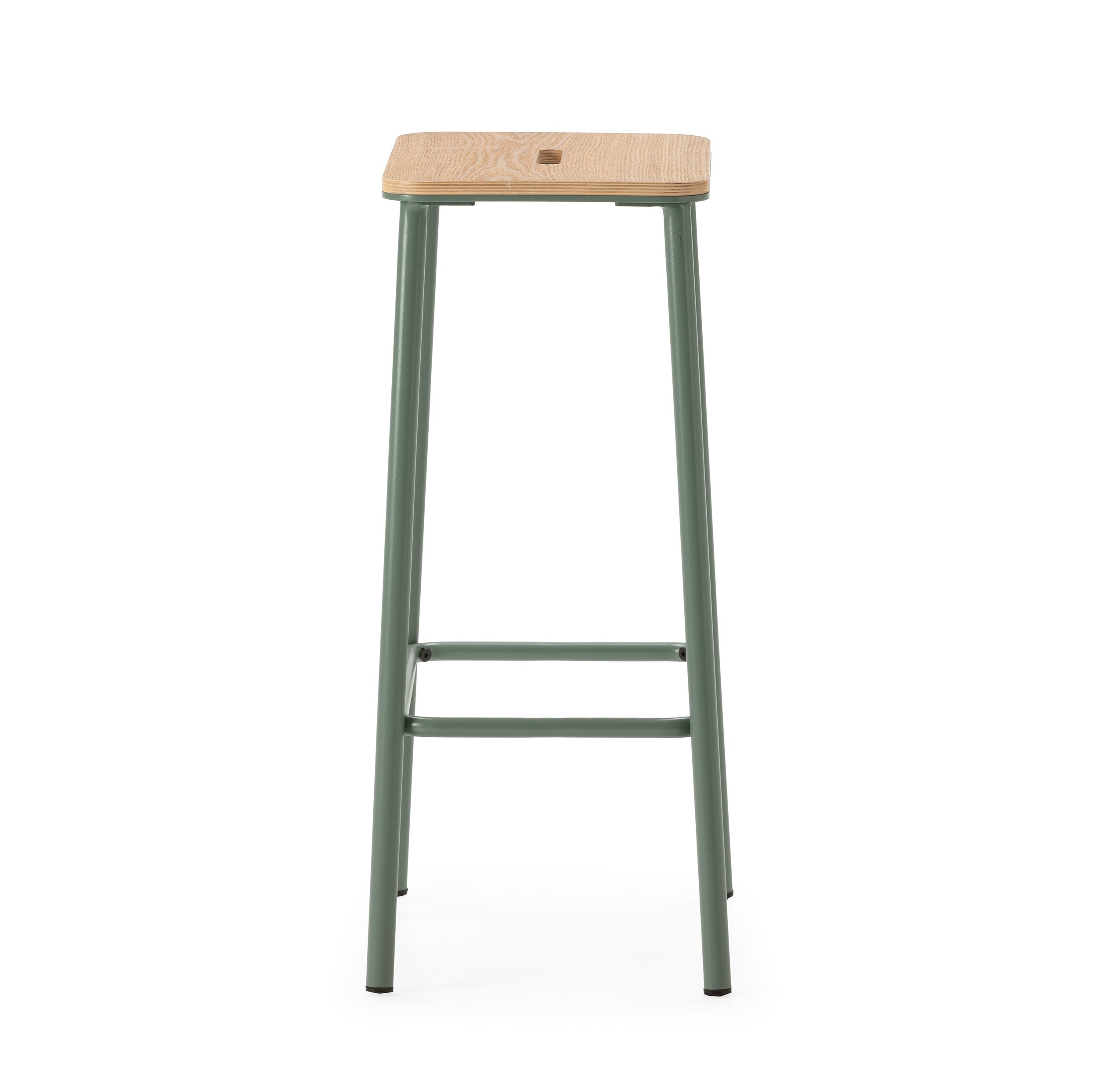 TABURETE ABBA ROBLE/PATA AGUAMARINA 2P/CAJA - Imagen 6