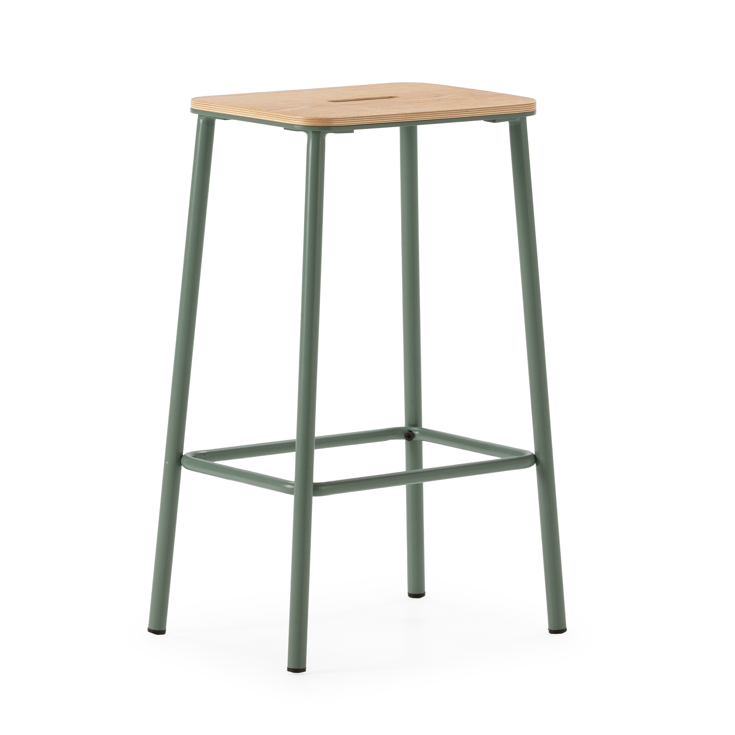 TABURETE ABBA ROBLE/PATA AGUAMARINA 2P/CAJA