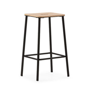 TABURETE ABBA ROBLE/PATA NEGRO 2P/CAJA