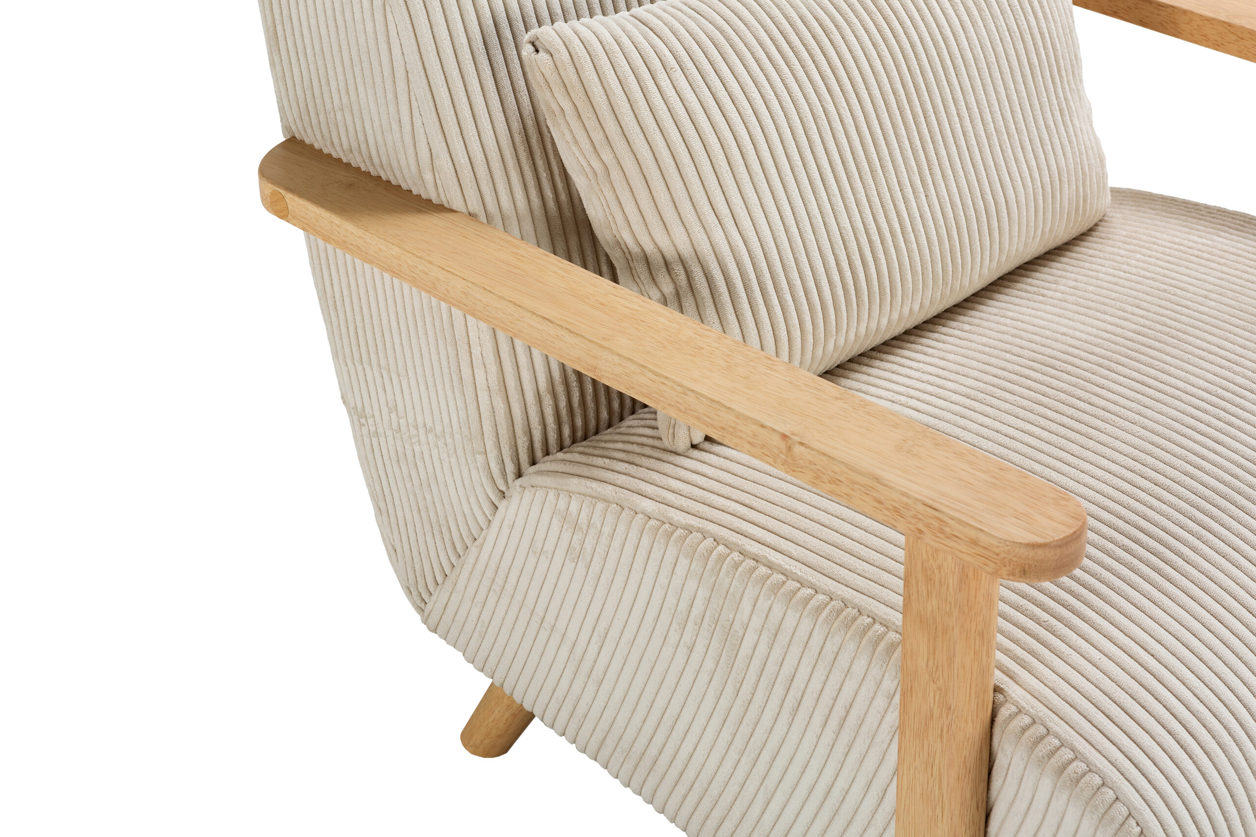 SILLON BONNIE BEIGE BRAZO/PIE MADERA - Imagen 5